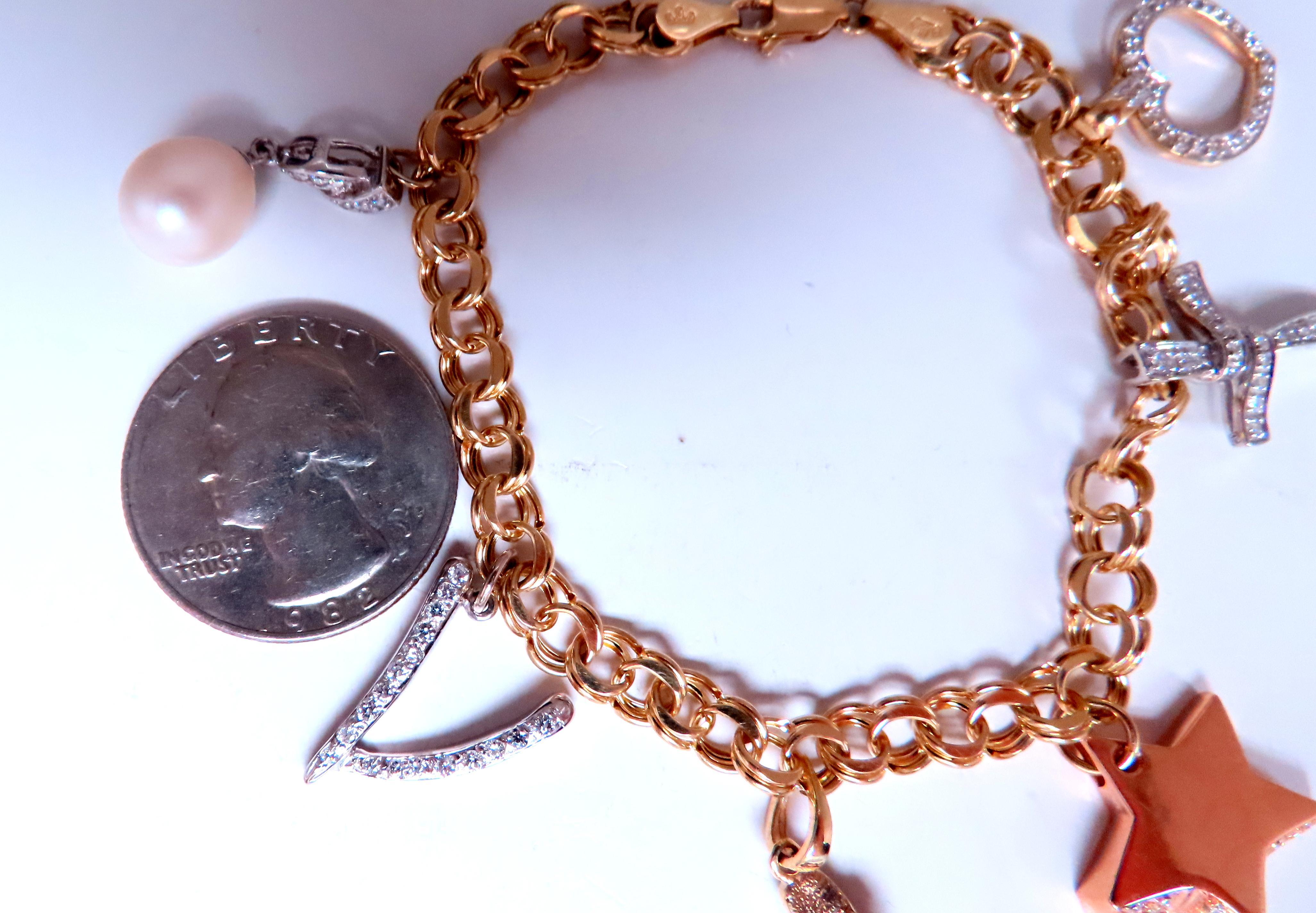 Karibische Karibik-Anhänger-Armband 14Kt Gold 12457 mit natürlichen Diamanten (Rundschliff) im Angebot