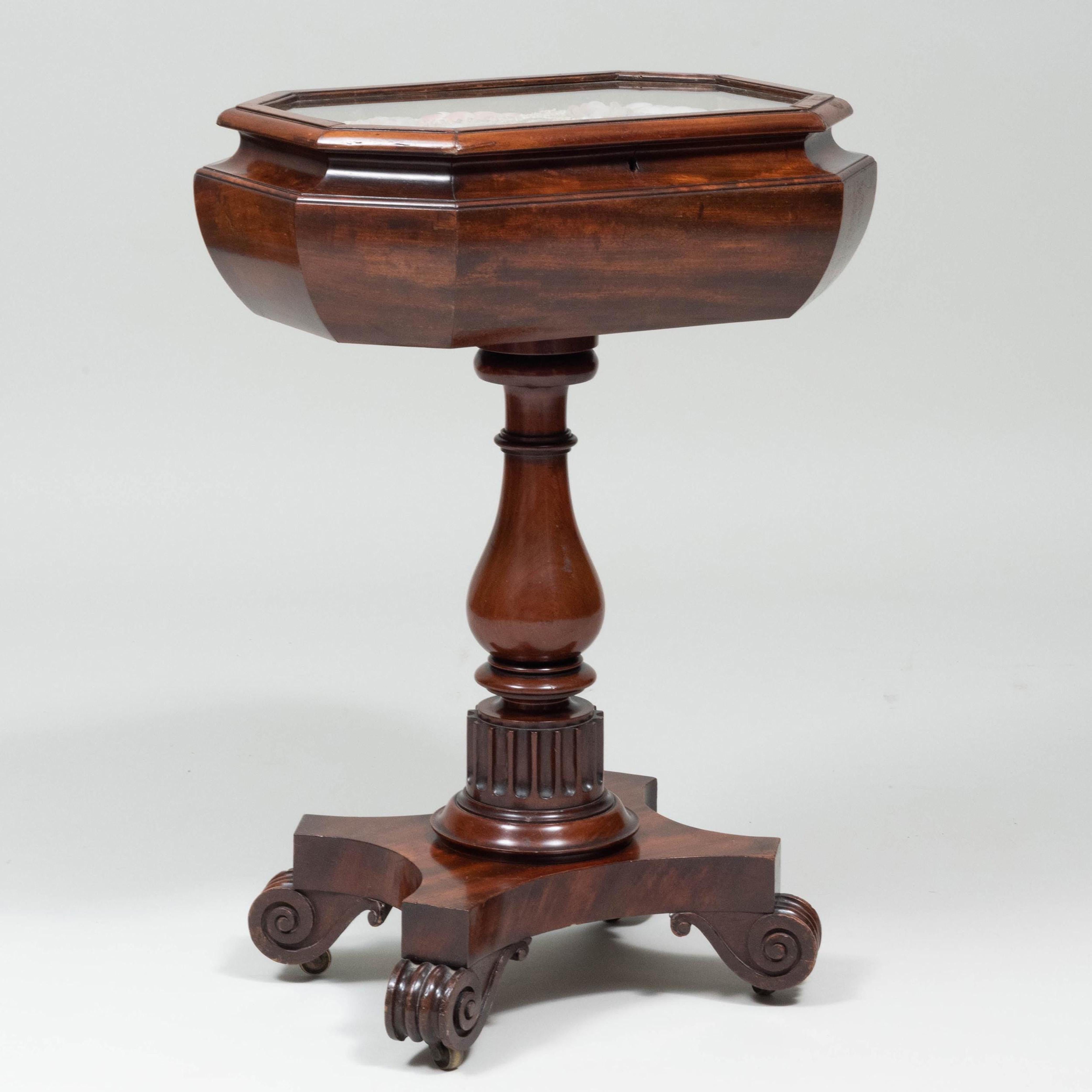 Caribbean Mahogany Table with Sailor's Valentine, circa 1840 6