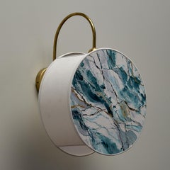 Caribbean Pattern Sconce Lamps Handmade Painting Velvet and Brass Natural