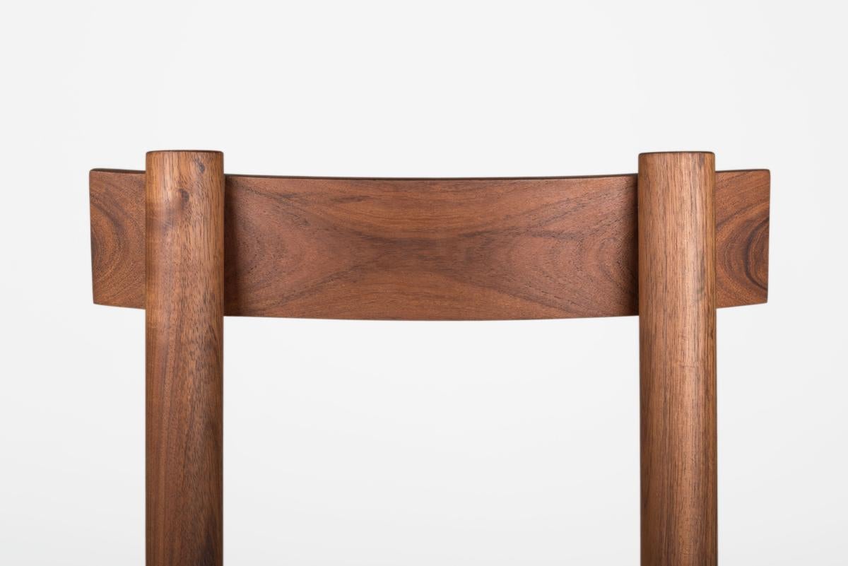 Hardwood Caribbean Walnut Dining Chair with Handwoven Seat, In Stock For Sale