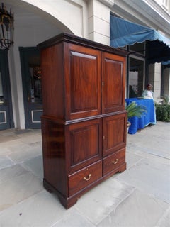 Caribbean Zebra Wood Fitted Interior Gentleman's Linen Press, Circa 1820