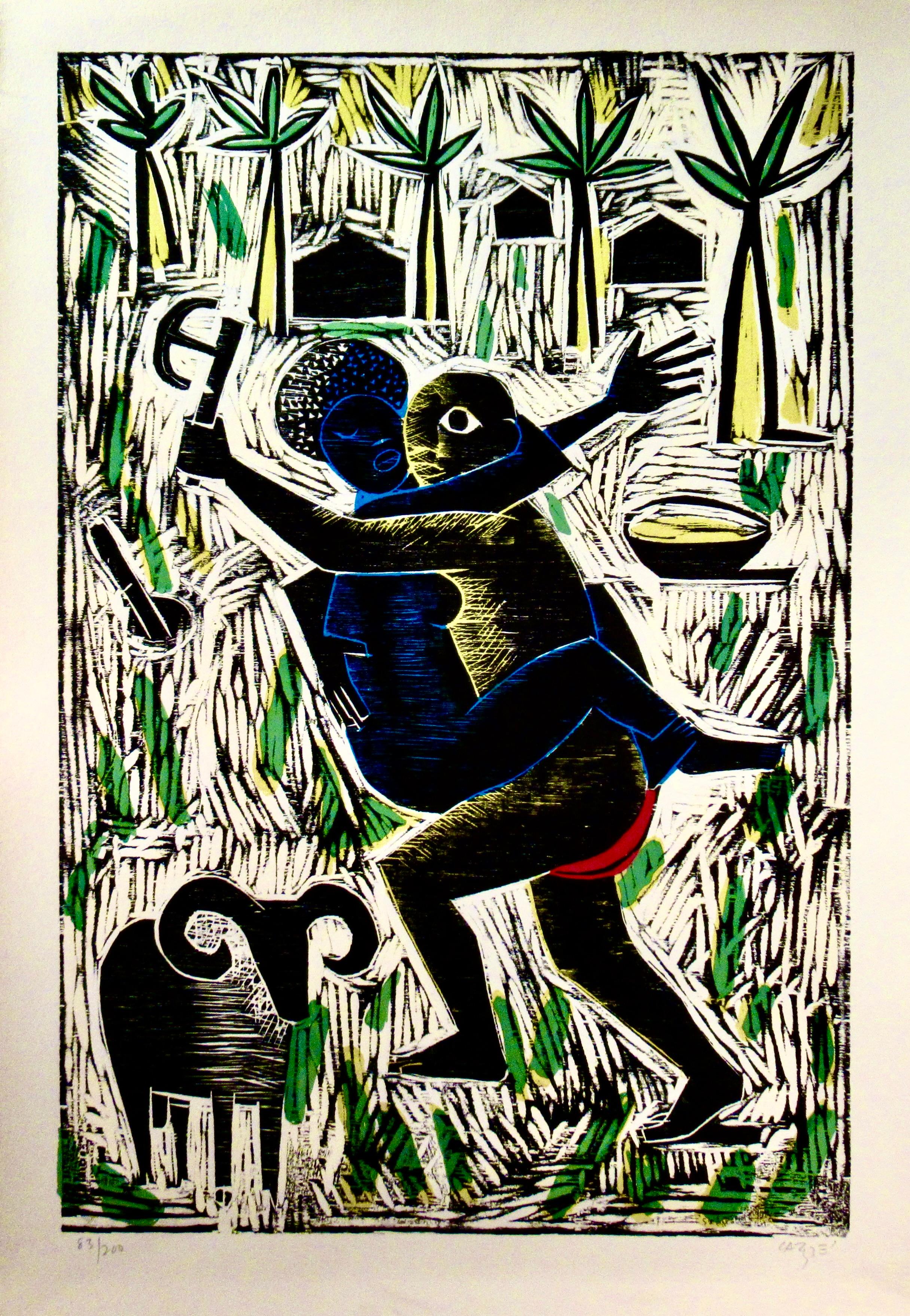 Caribe, Hector Julio Paride Bernabo Figurative Print - "Lendas Africanas Da Bahia" from the suite.