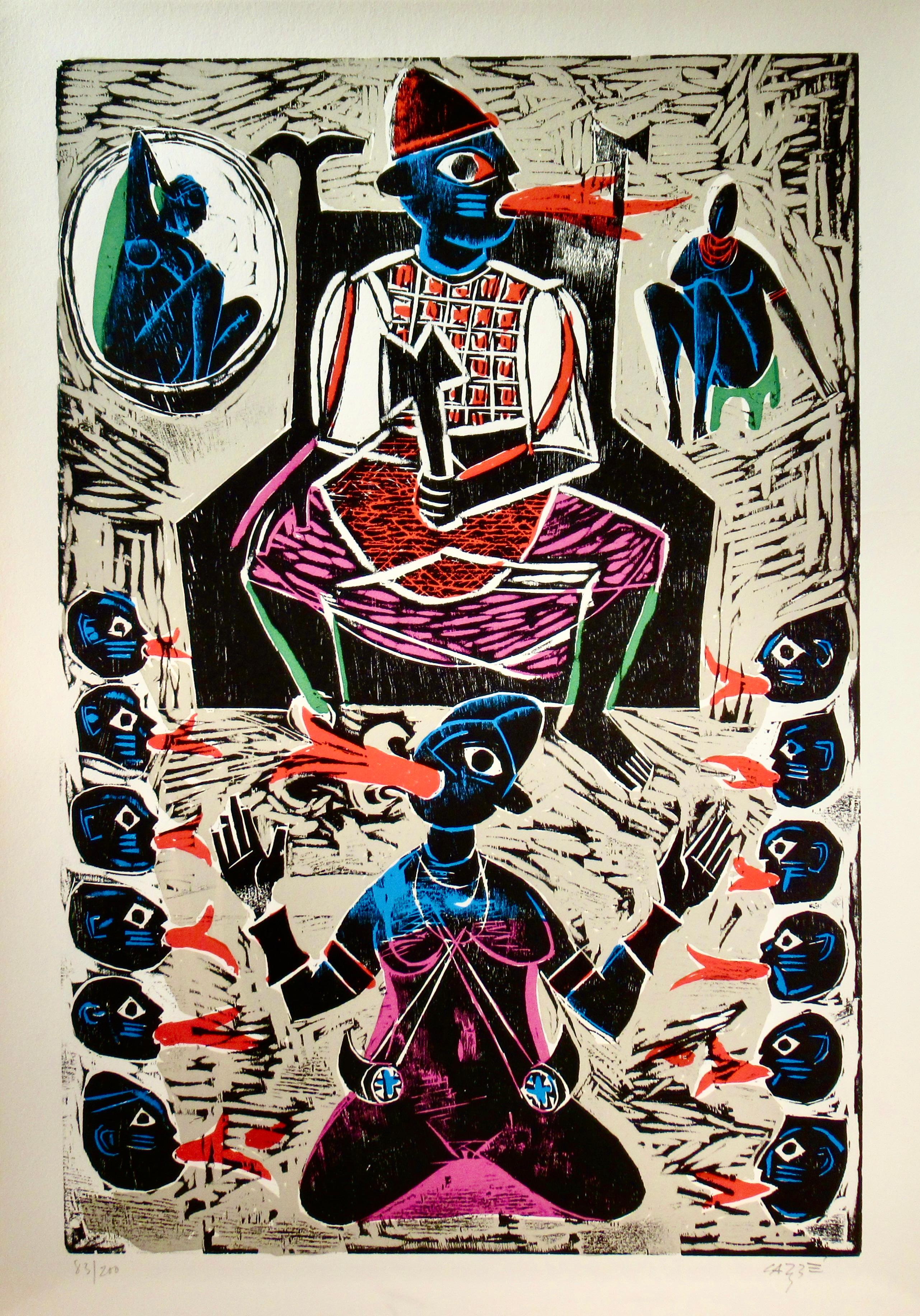 Caribe, Hector Julio Paride Bernabo Figurative Print - "Lendas Africanas Da Bahia" from the suite.