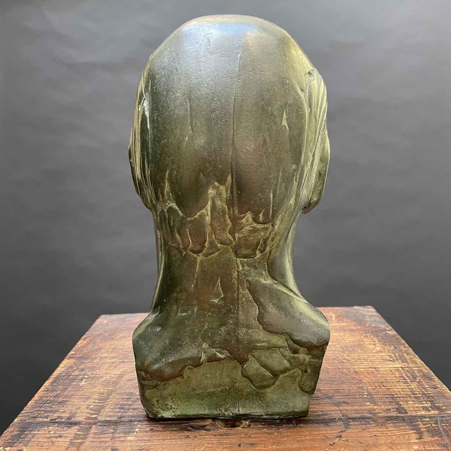 20th Century Caricature Male Head by the Italian Sculptor Luigi Froni 1959 For Sale