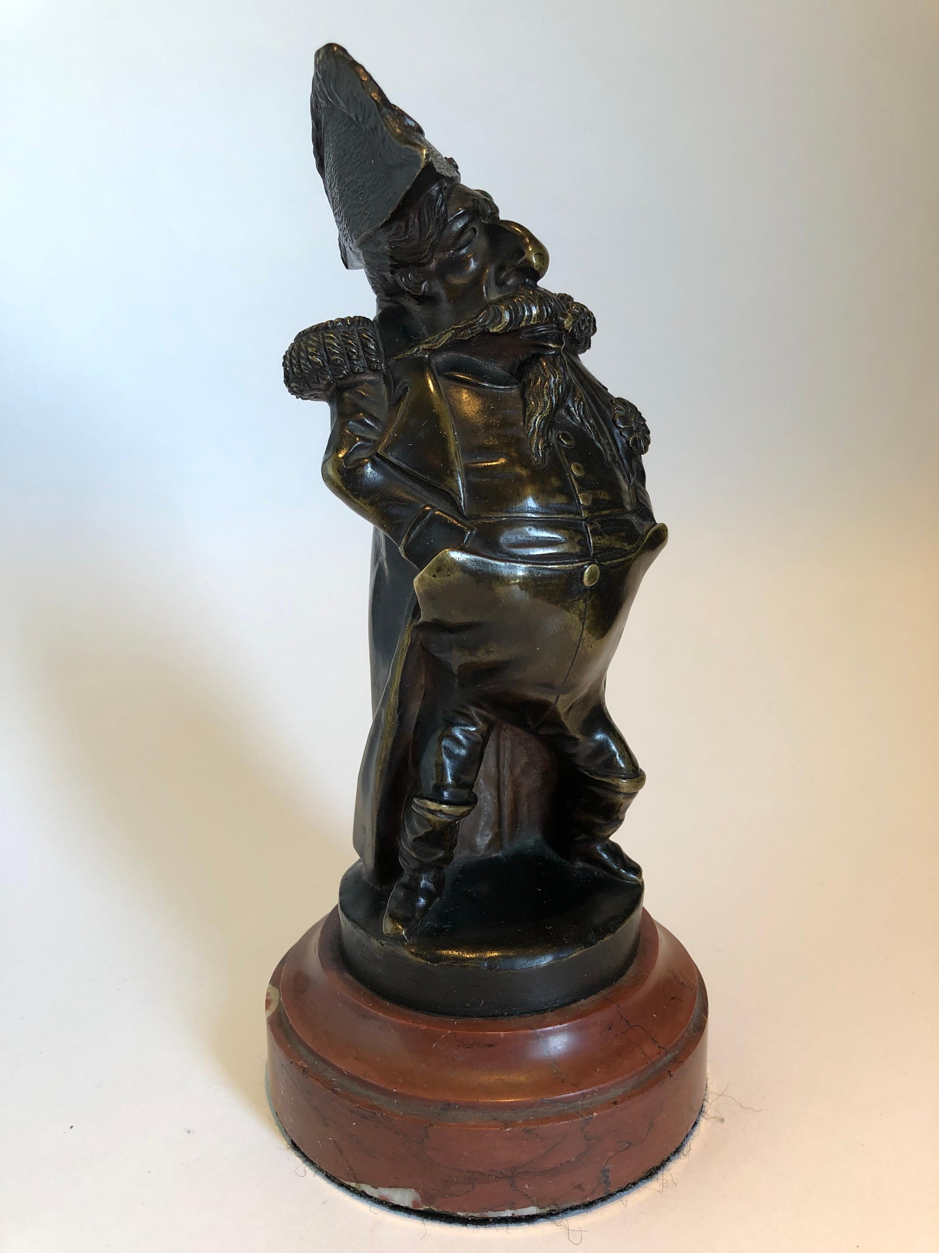 Caricature Napoleon III bronze statuette, Signed HAM late 19th century.
Bronze sculpture of Napoleon III, surellymade after leaving France, 19th century. A satirical political commentary on the status of the Bonaparte dynasty at the time. Marked