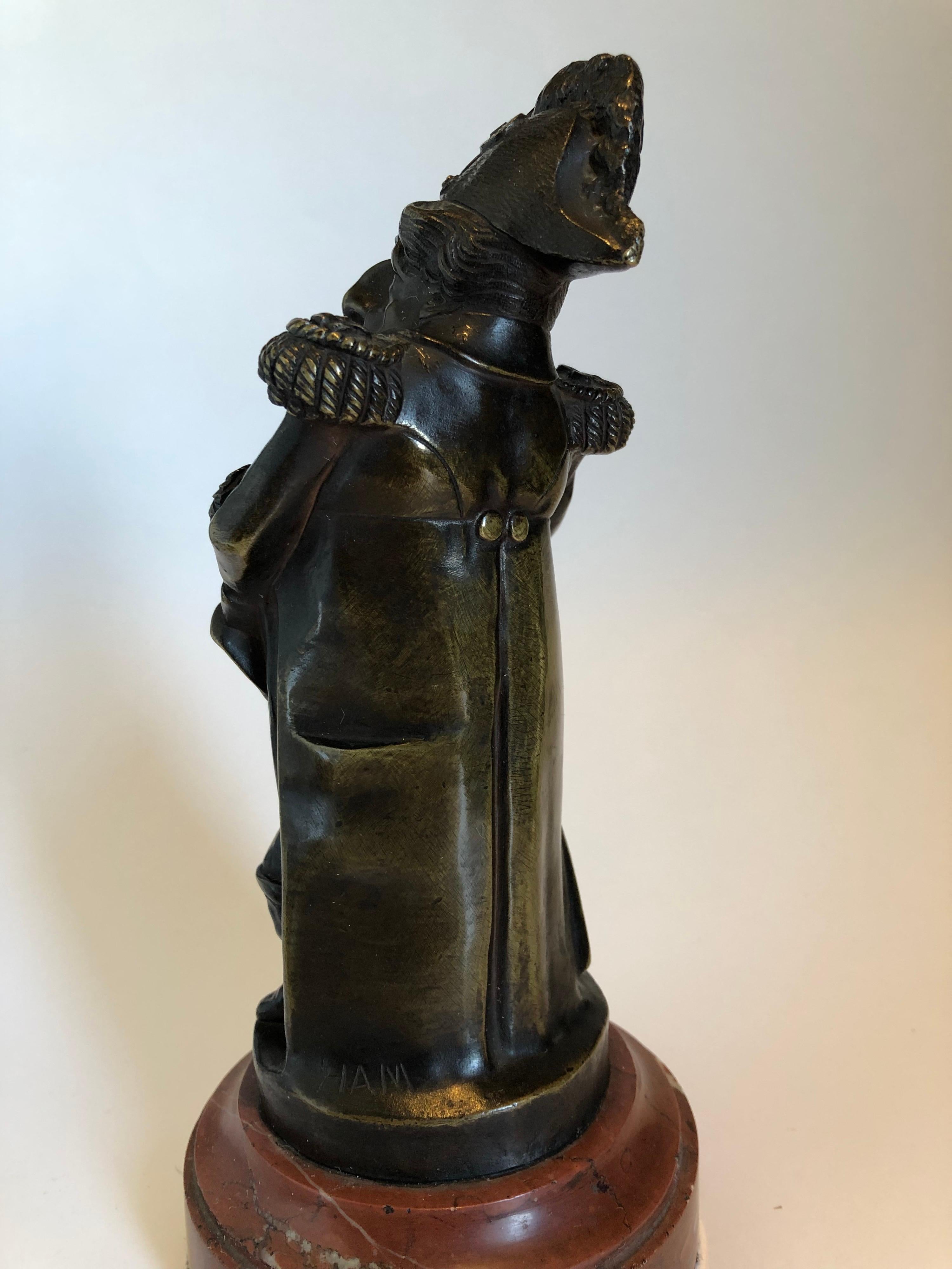 Caricature Napoleon III Bronze Statuette, Signed Ham Late 19th Century In Good Condition For Sale In Buenos Aires, Olivos