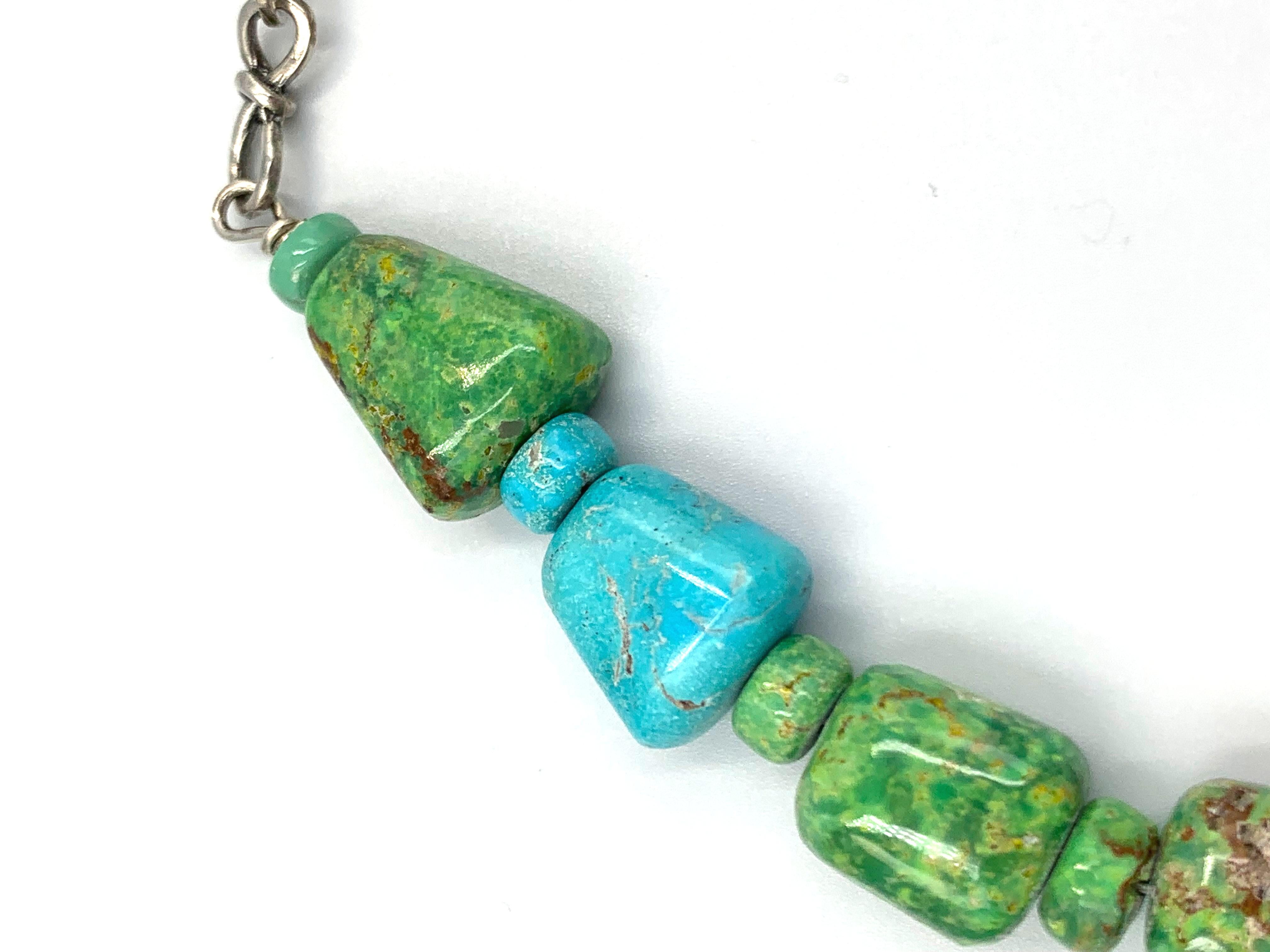 Carico Lake & Kingman Turquoise Beaded Necklace by Bruce Eckhardt 6