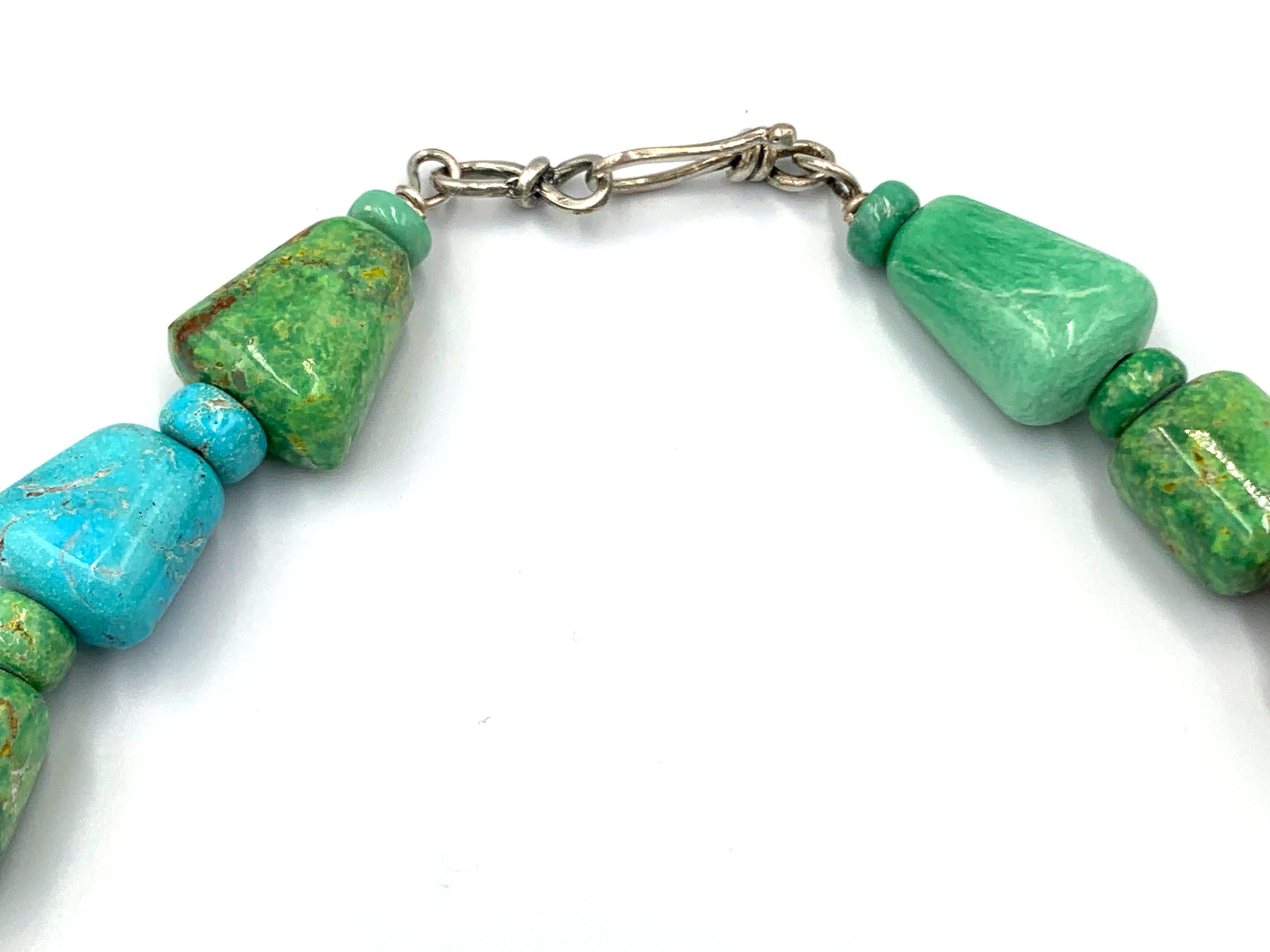 Carico Lake & Kingman Turquoise Beaded Necklace by Bruce Eckhardt 7