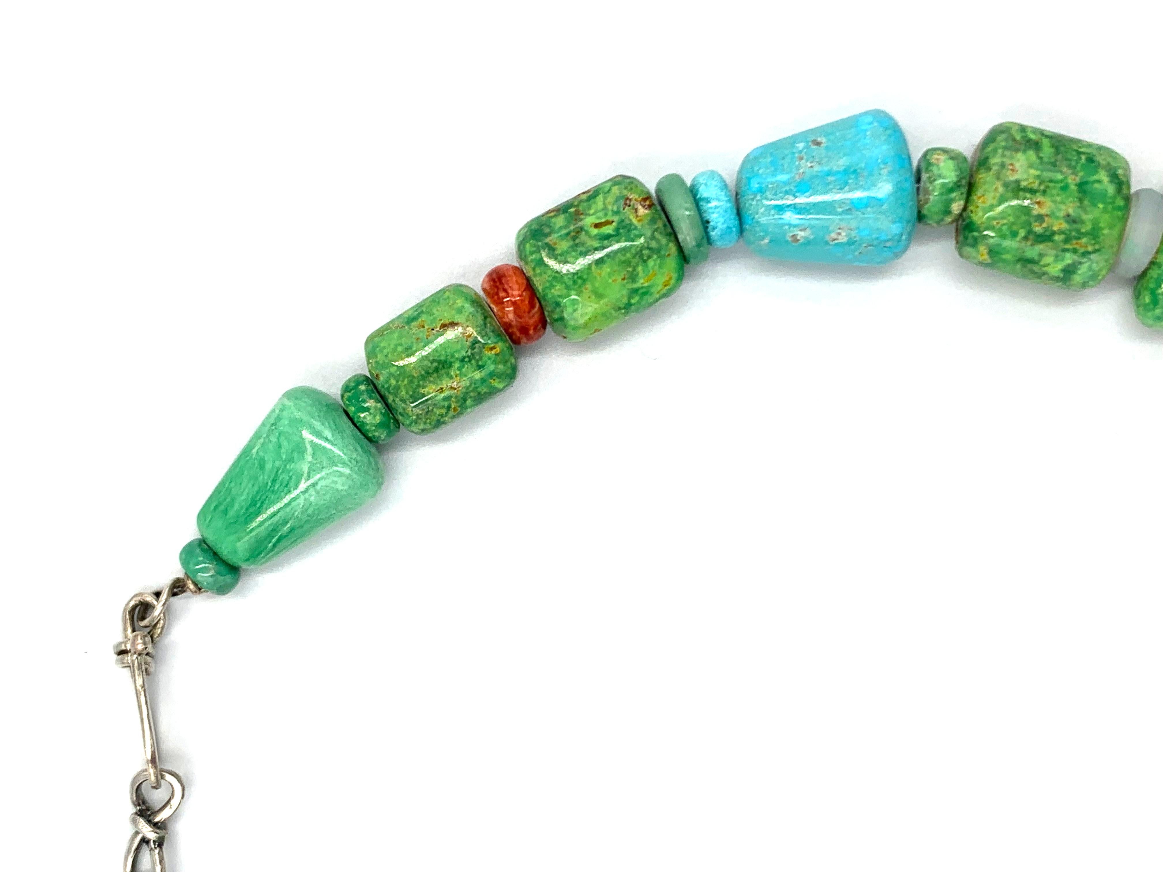 Carico Lake & Kingman Turquoise Beaded Necklace by Bruce Eckhardt 8