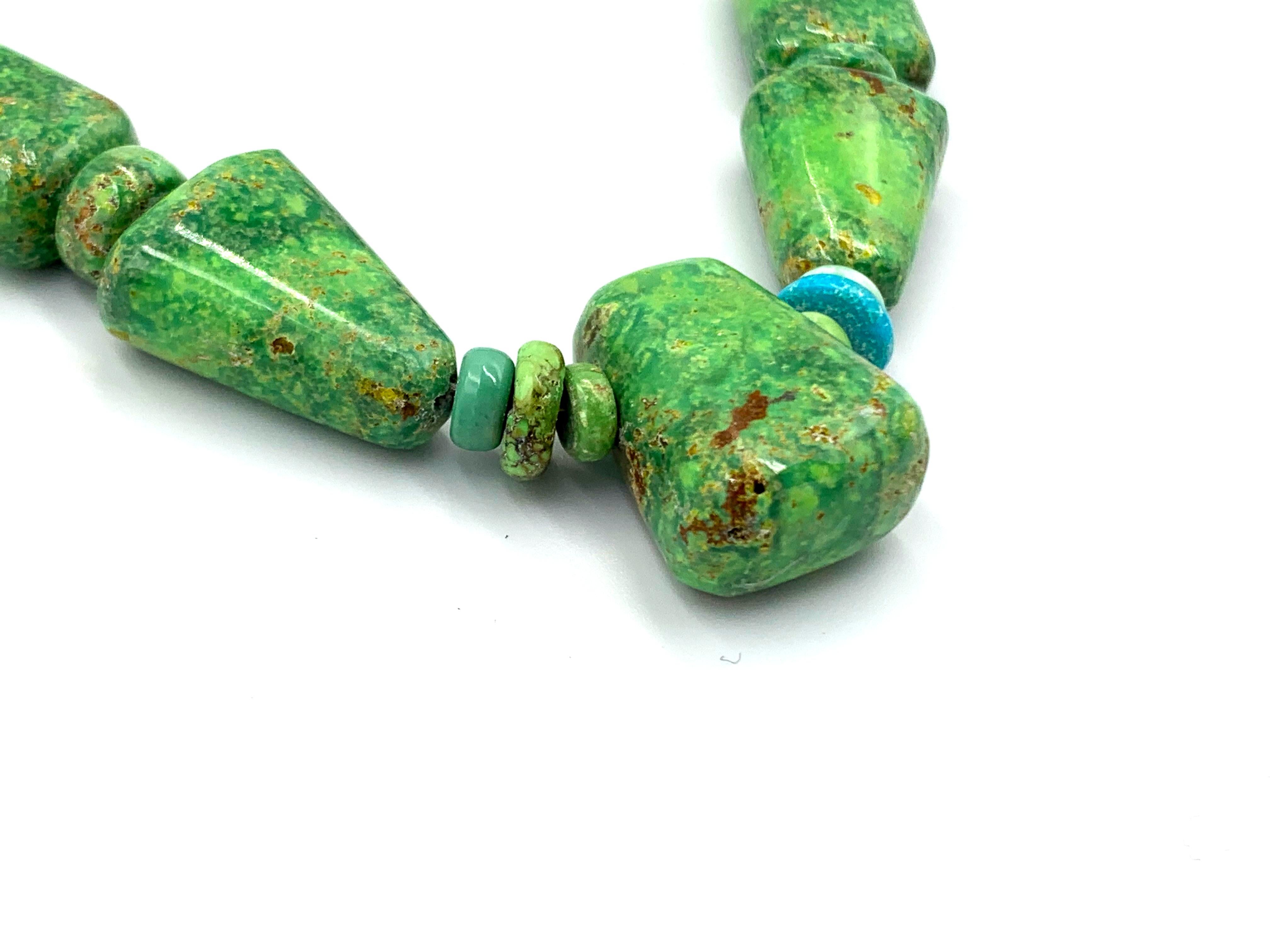 Carico Lake & Kingman Turquoise Beaded Necklace by Bruce Eckhardt 10