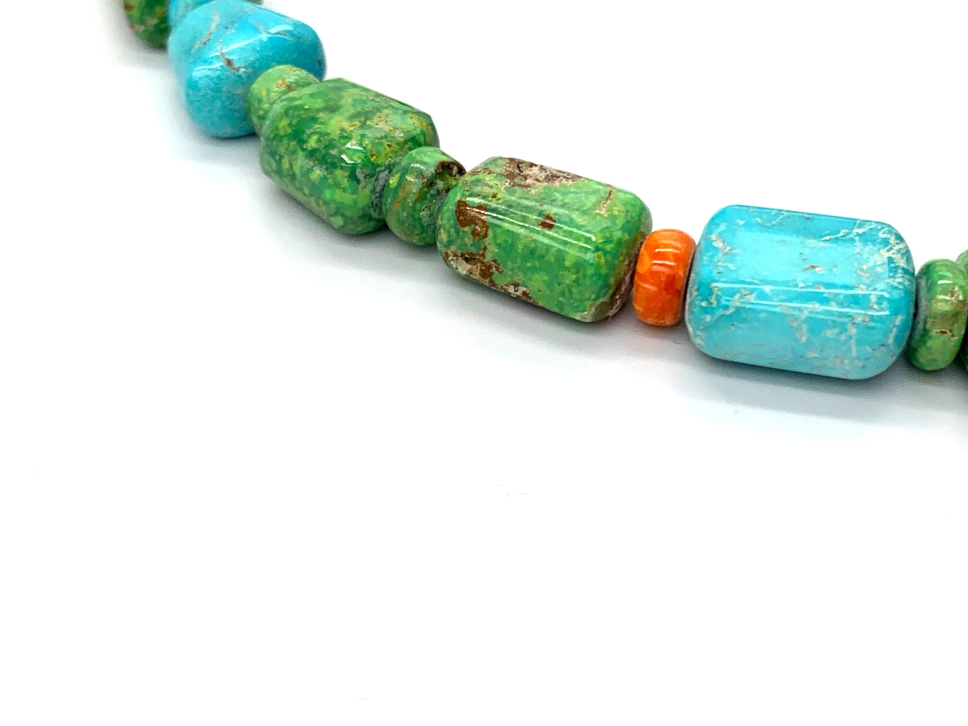 Carico Lake & Kingman Turquoise Beaded Necklace by Bruce Eckhardt 12