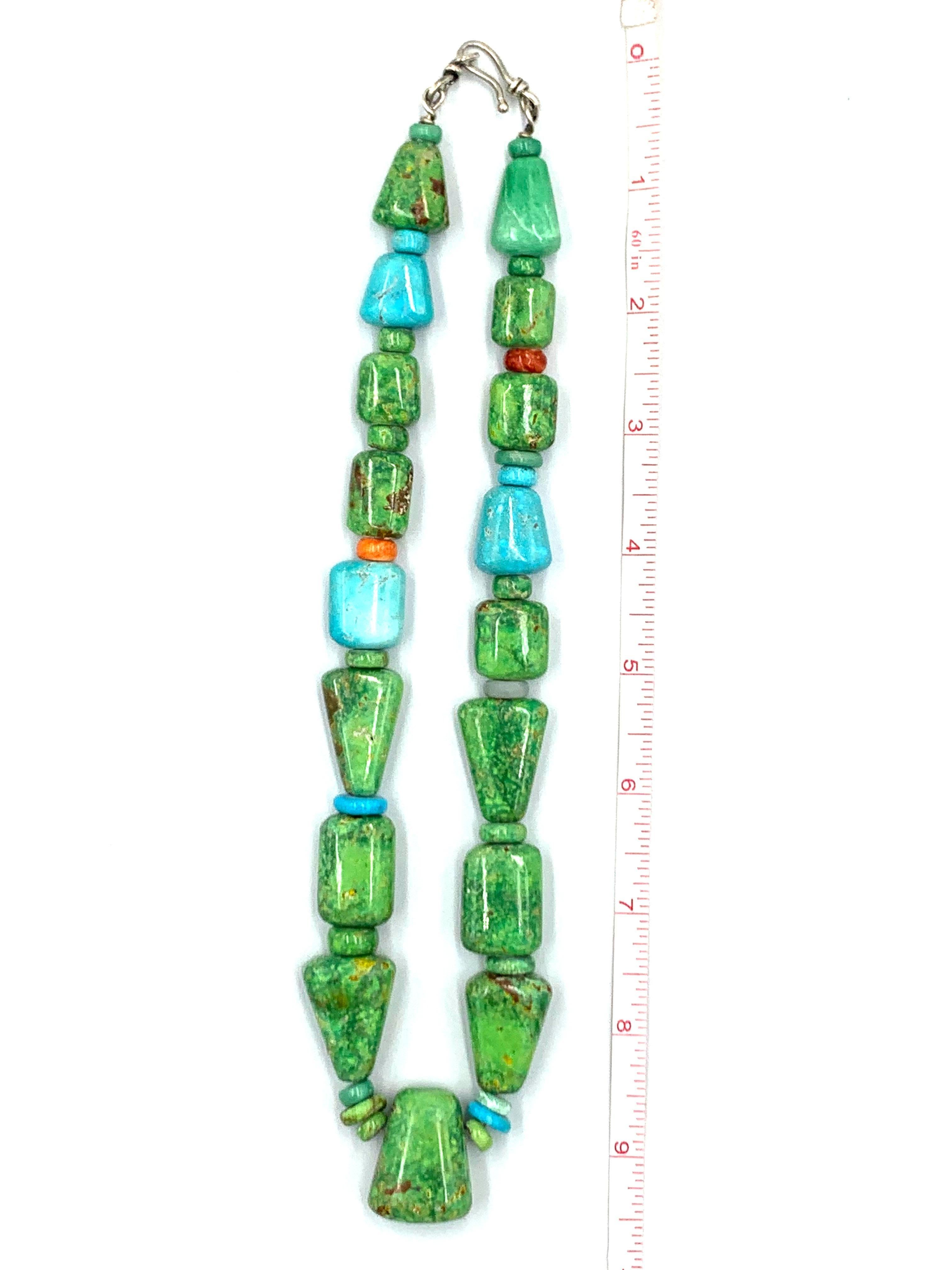 Carico Lake & Kingman Turquoise Beaded Necklace by Bruce Eckhardt 14