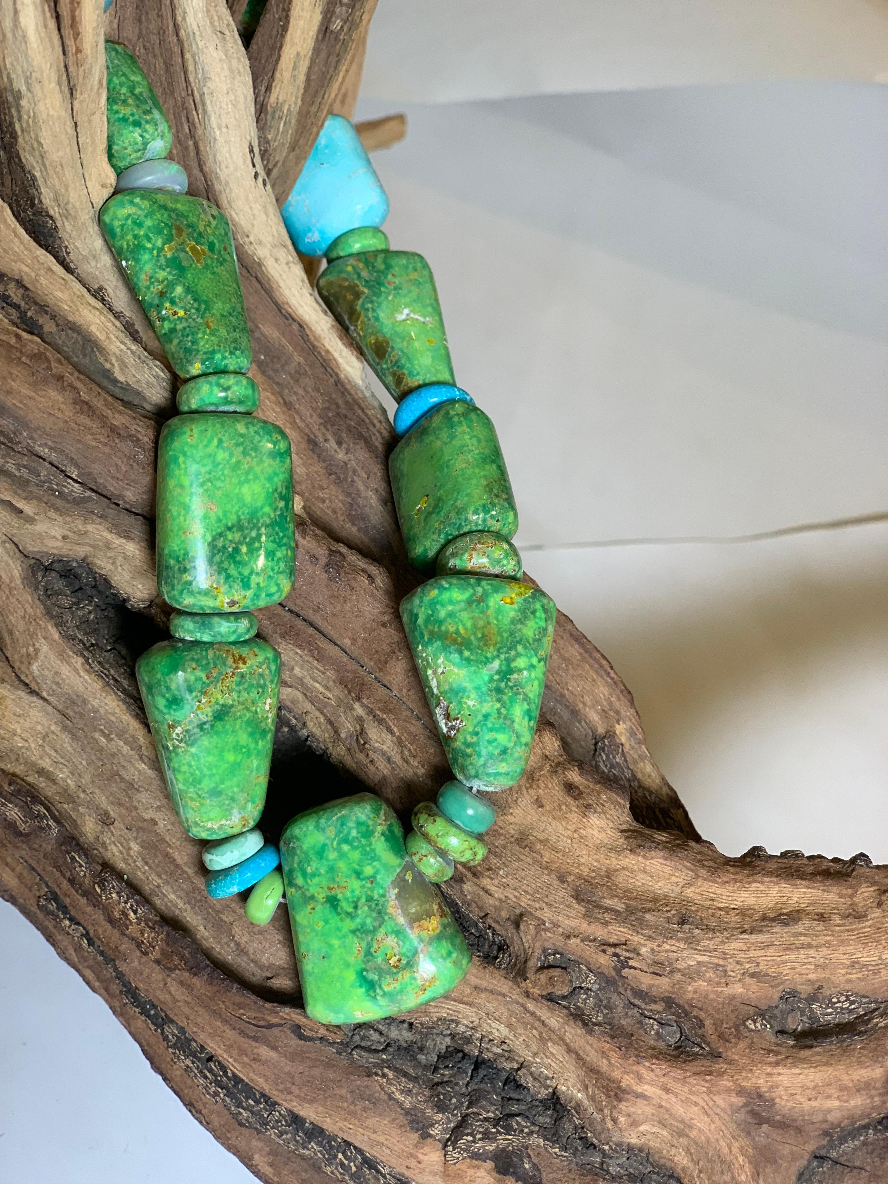 Carico Lake & Kingman Turquoise Beaded Necklace by Bruce Eckhardt 1