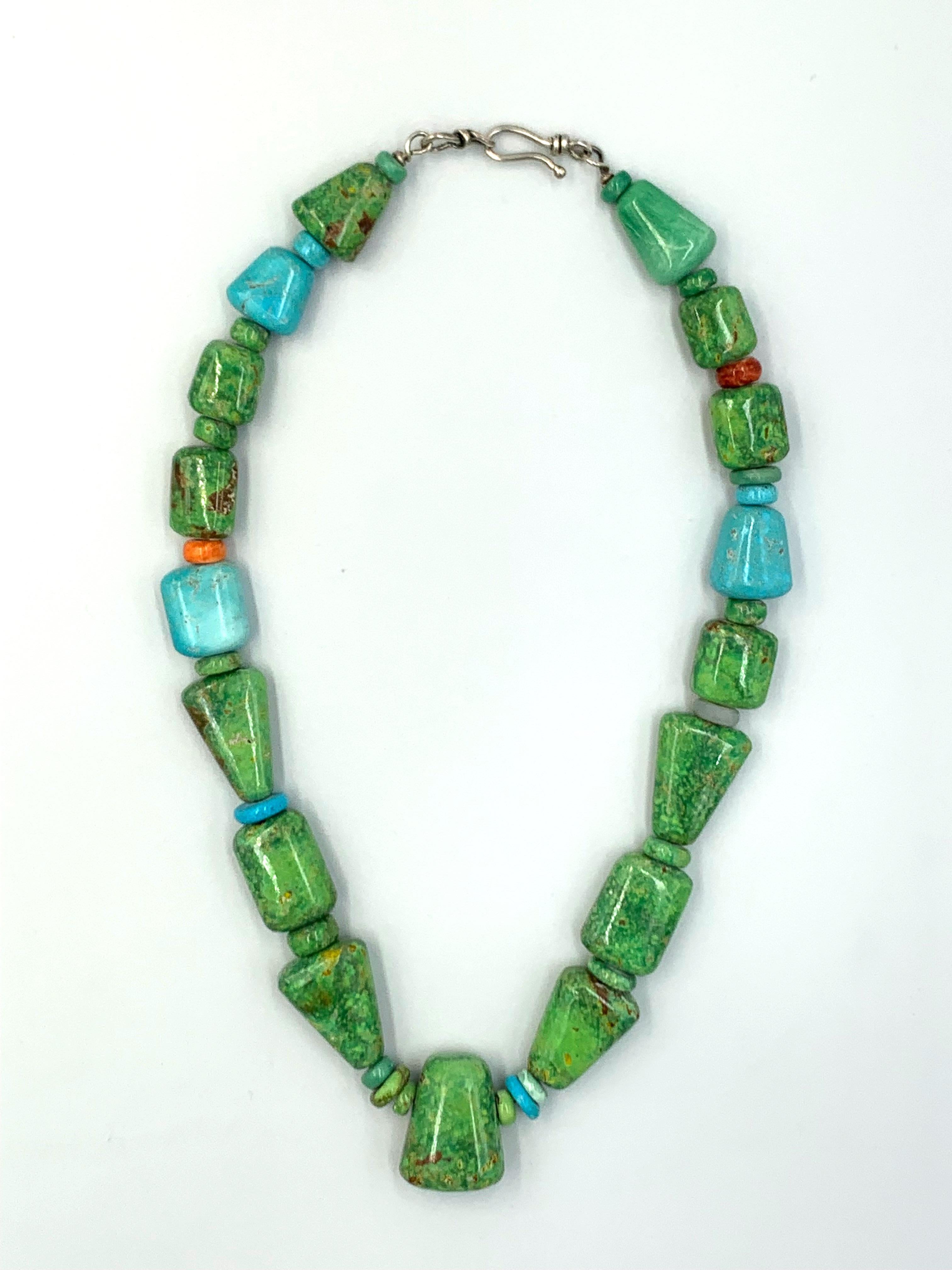 Carico Lake & Kingman Turquoise Beaded Necklace by Bruce Eckhardt 2