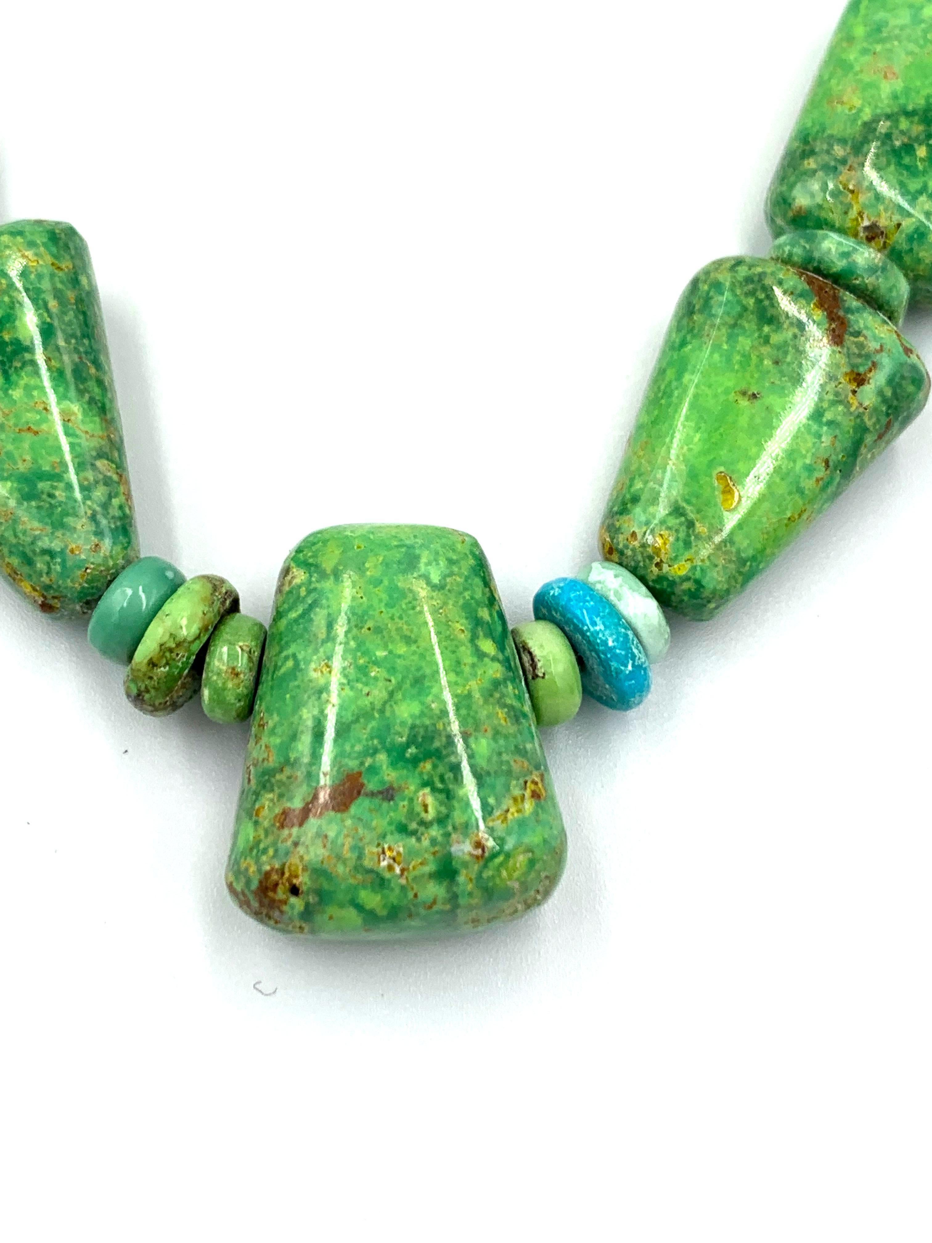 Carico Lake & Kingman Turquoise Beaded Necklace by Bruce Eckhardt 3