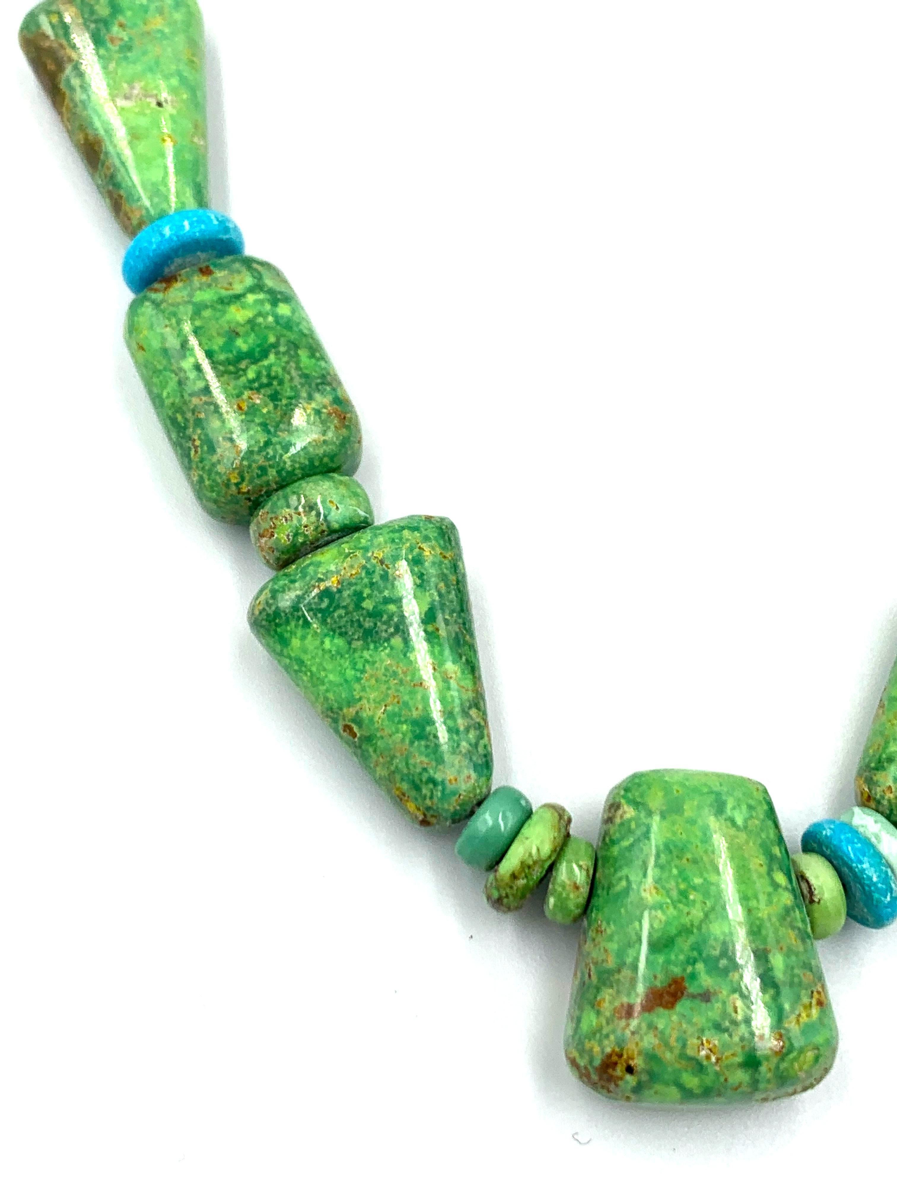 Carico Lake & Kingman Turquoise Beaded Necklace by Bruce Eckhardt 4