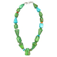 Carico Lake & Kingman Turquoise Beaded Necklace by Bruce Eckhardt
