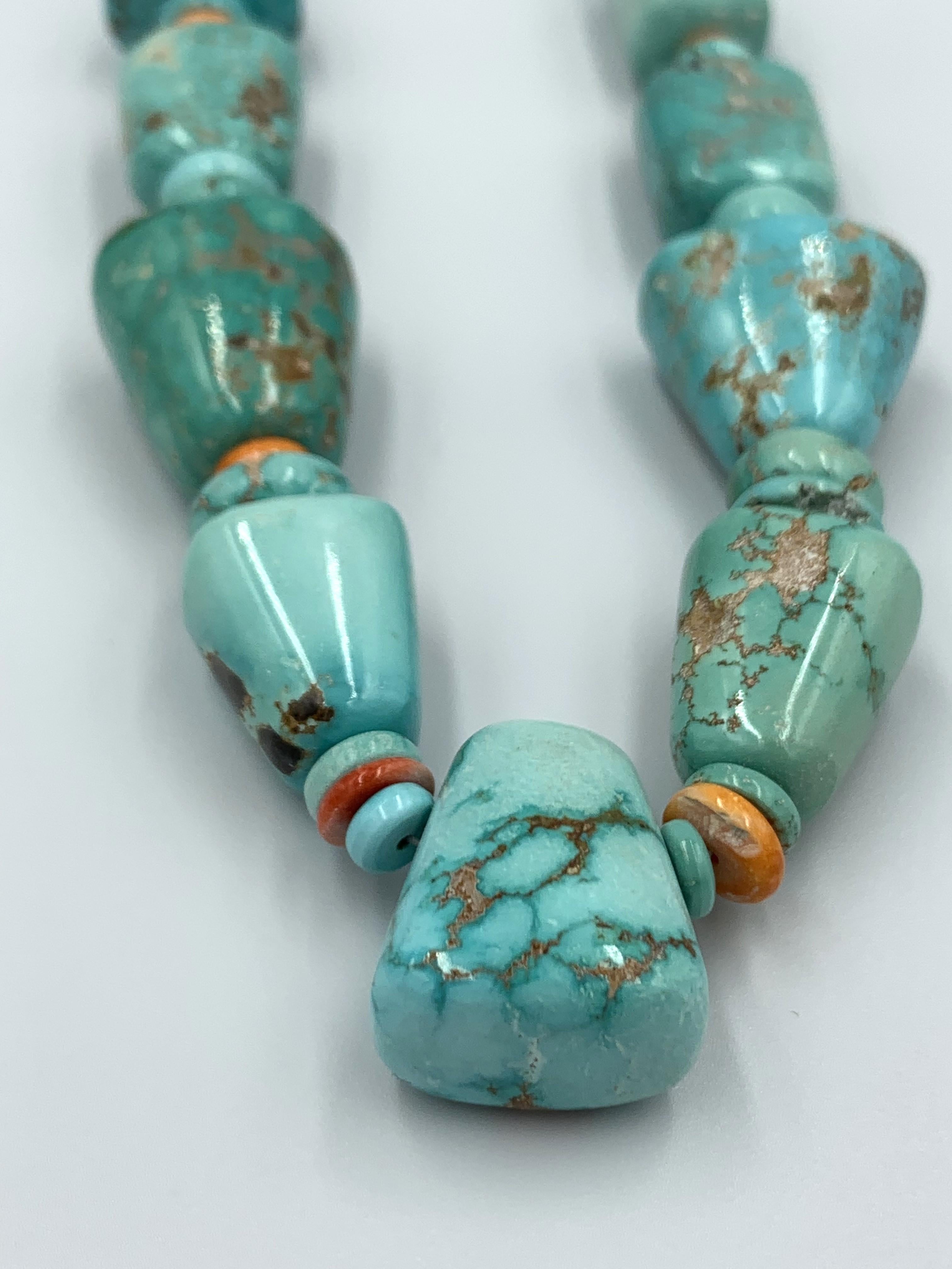 Carico Lake Turquoise Bead Necklace by Bruce Eckhardt For Sale 7
