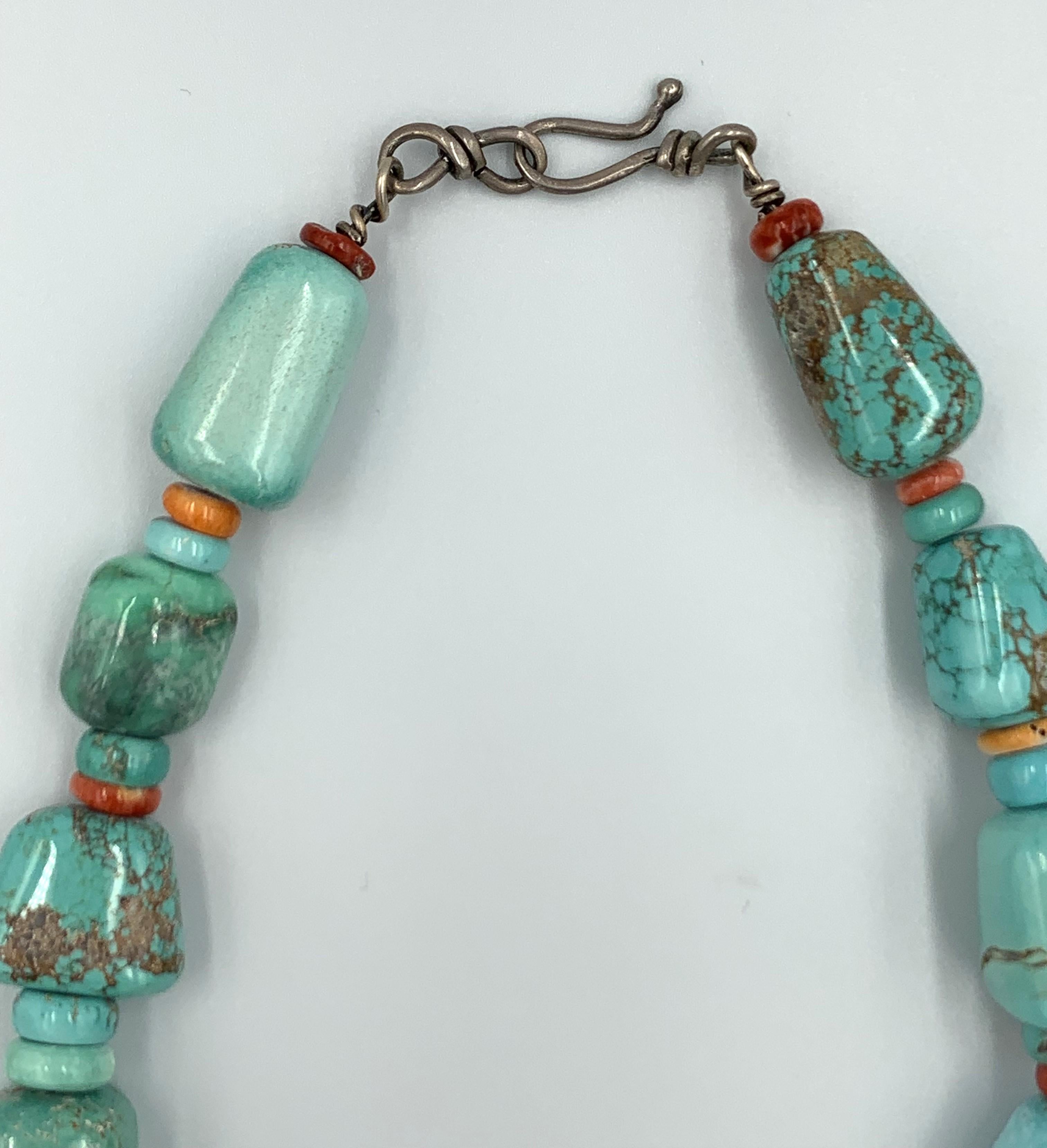 Women's or Men's Carico Lake Turquoise Bead Necklace by Bruce Eckhardt For Sale