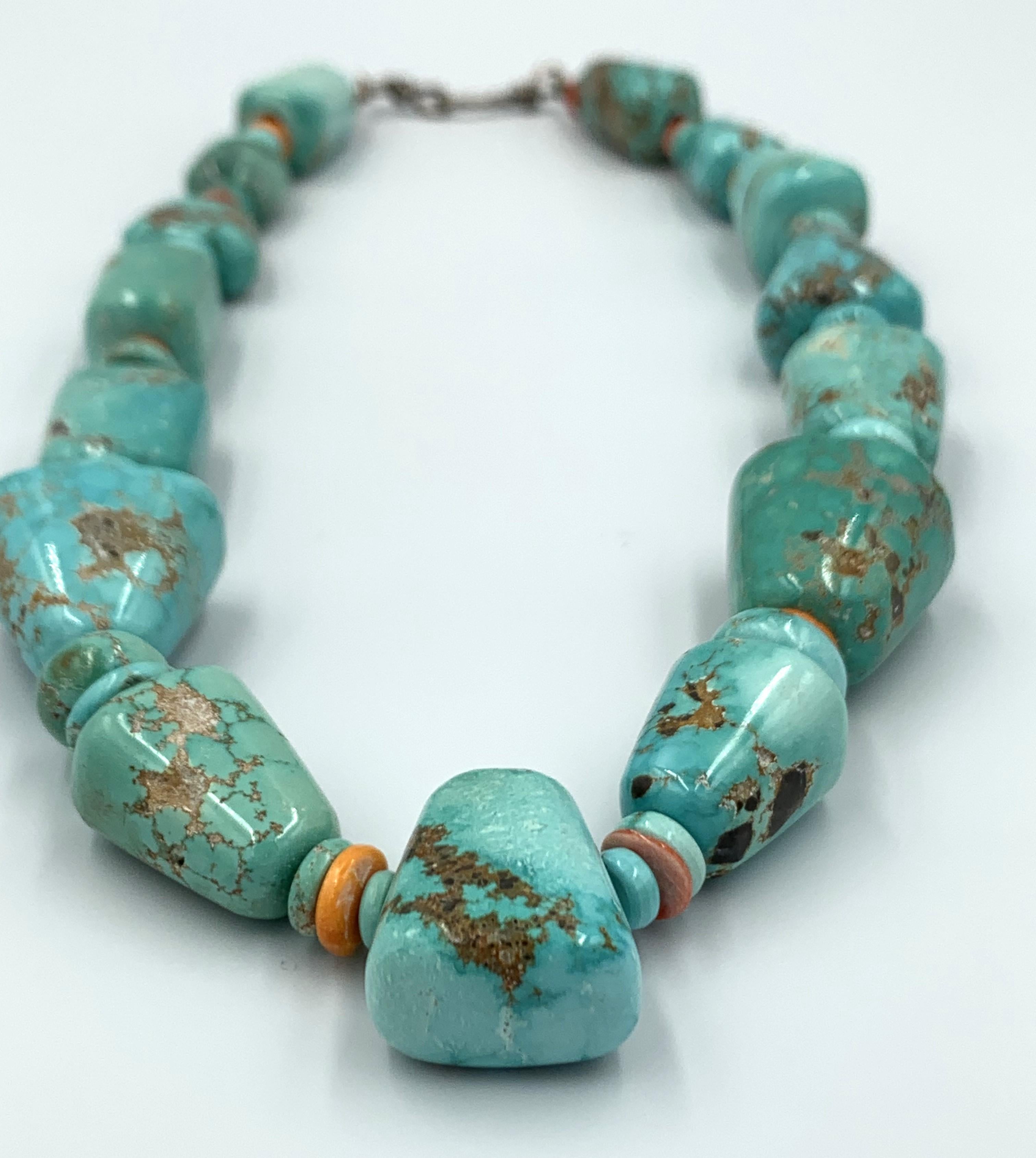 Carico Lake Turquoise Bead Necklace by Bruce Eckhardt For Sale 3