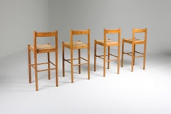 Carimate Bar Stools by Vico Magistretti Italian Design Ash & Cord