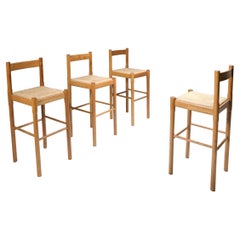 Tabourets de bar Carimate de Vico Magistretti pour Cassina:: 1962:: ensemble de 4 pièces