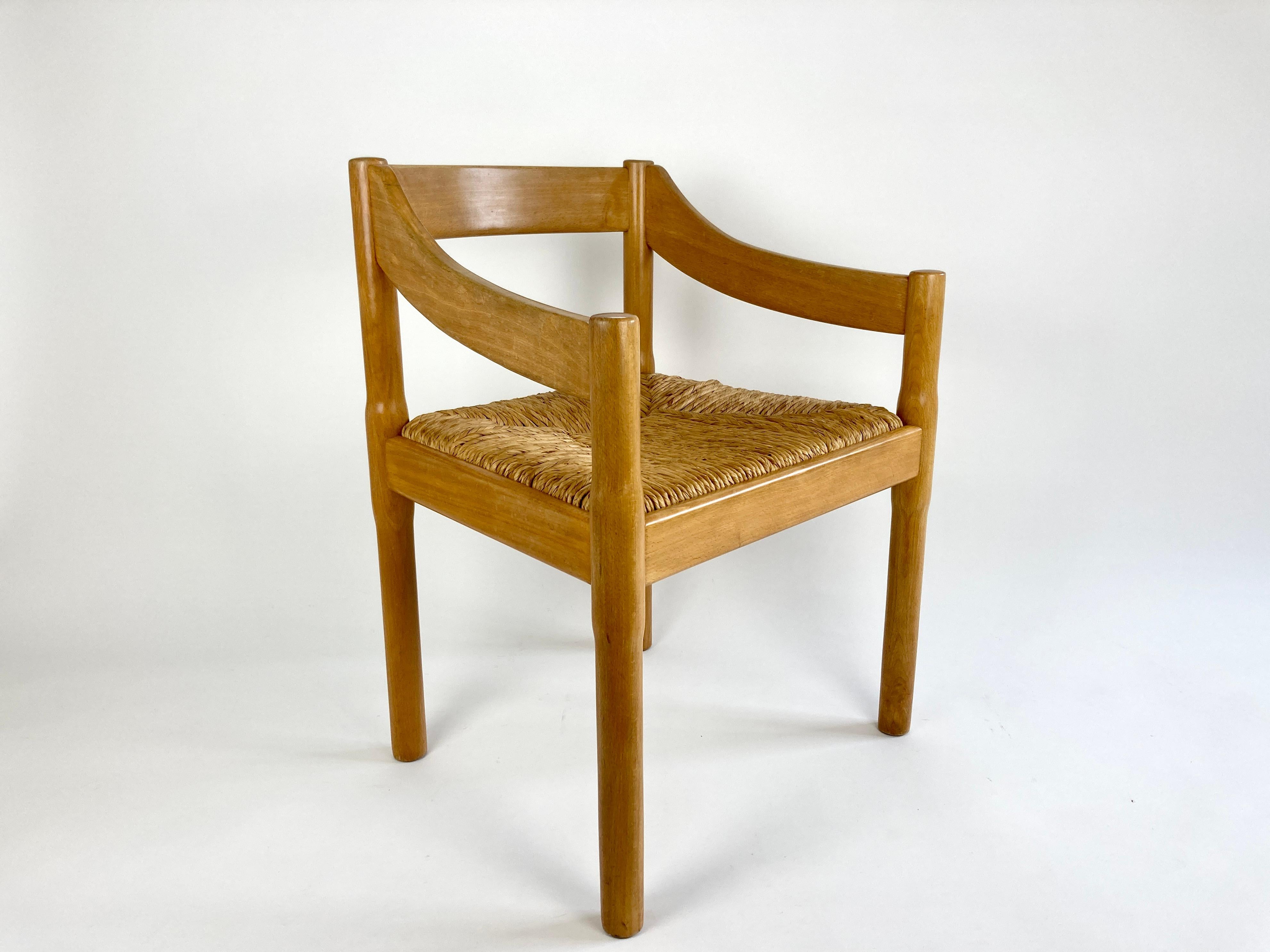 Italian Carimate Carver Dining Chair by Vico Magistretti