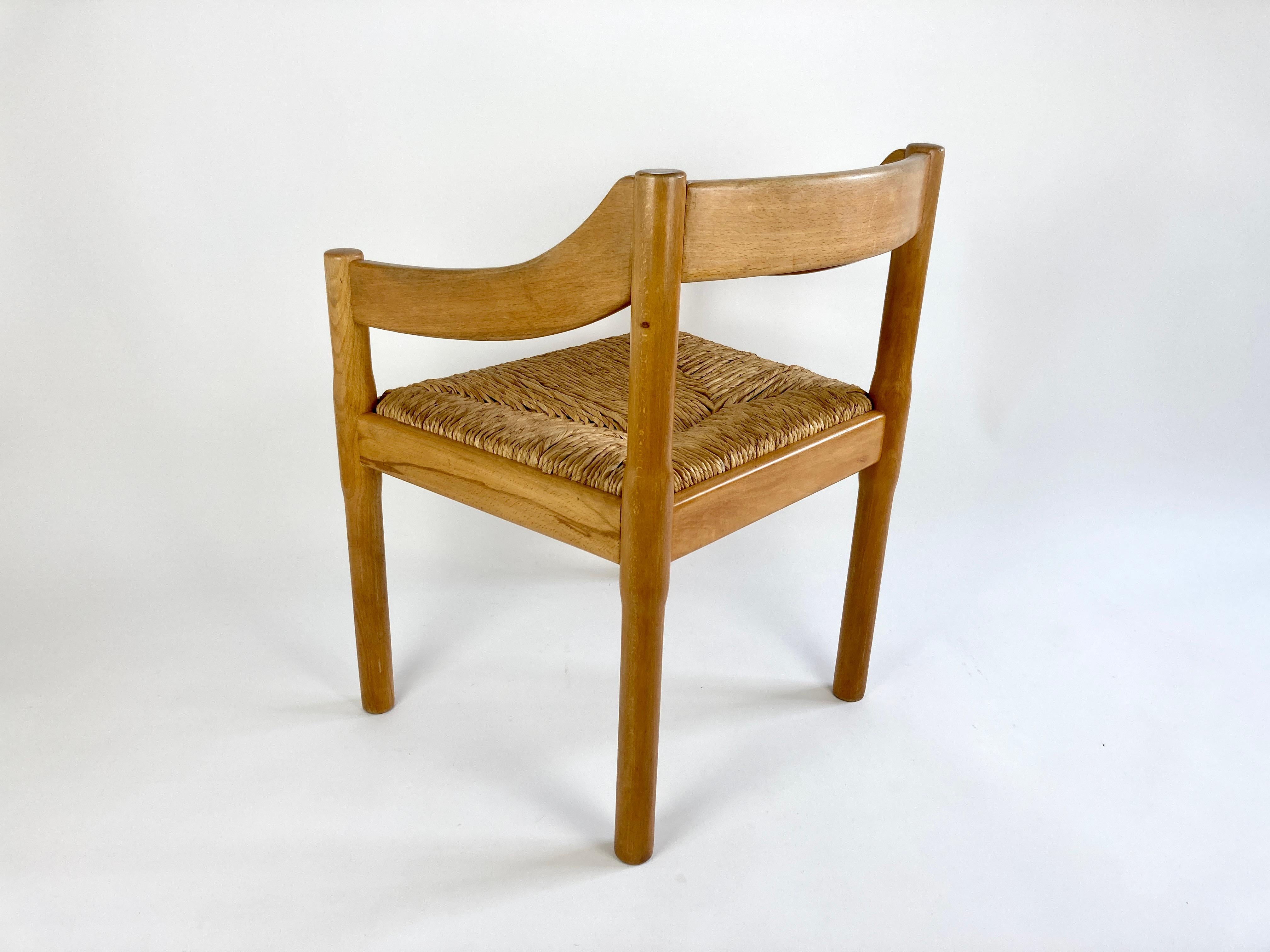 Rush Carimate Carver Dining Chair by Vico Magistretti