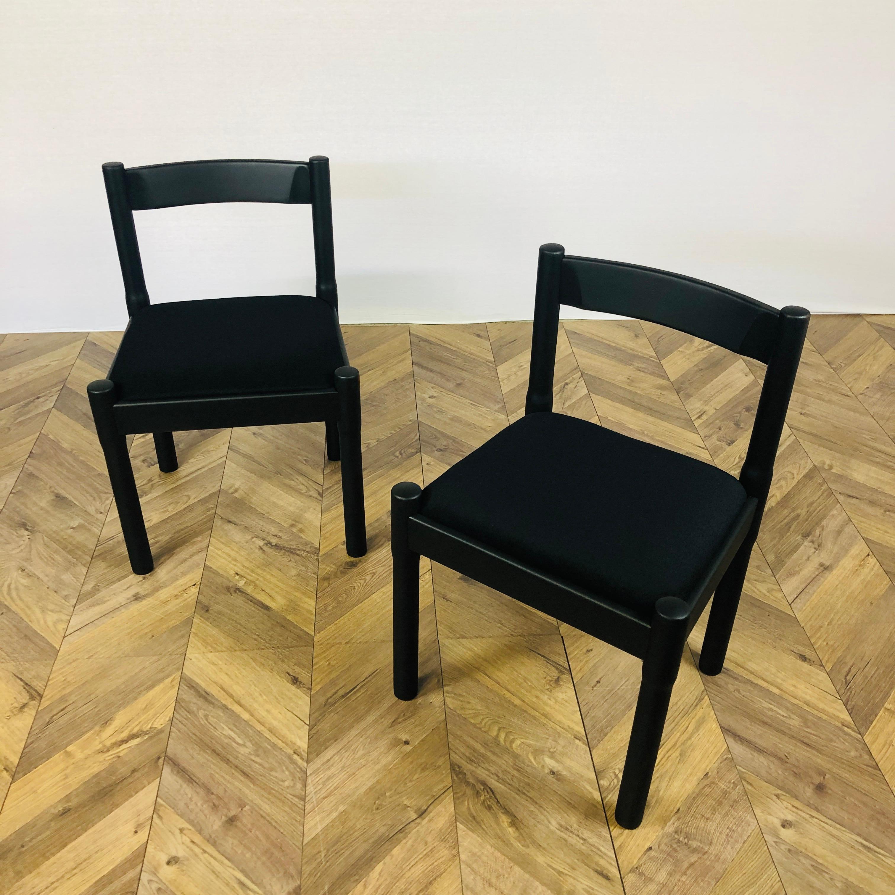 Mid-Century Modern Carimate Chairs by Vico Magistretti for Cassina, Set of 2, 1960s