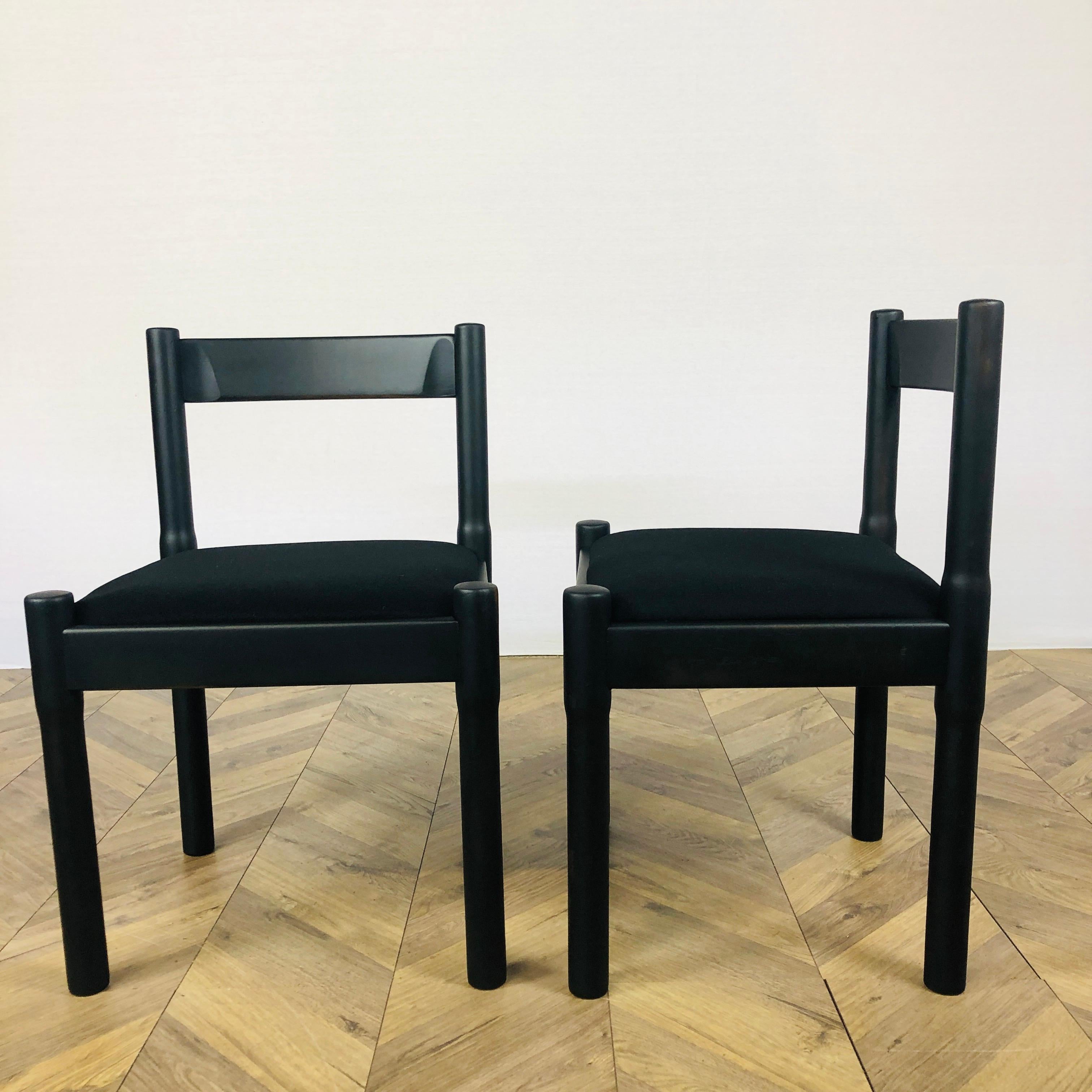 Carimate Chairs by Vico Magistretti for Cassina, Set of 2, 1960s In Good Condition In Ely, GB