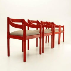 Carimate Chairs by Vico Magistretti from Cassina 1959 Italy Painting Wood Staw