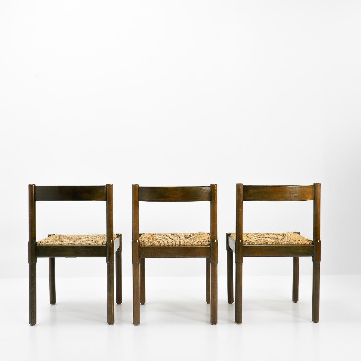 Italian Carimate Chairs by Vico Magistretti, 1960s