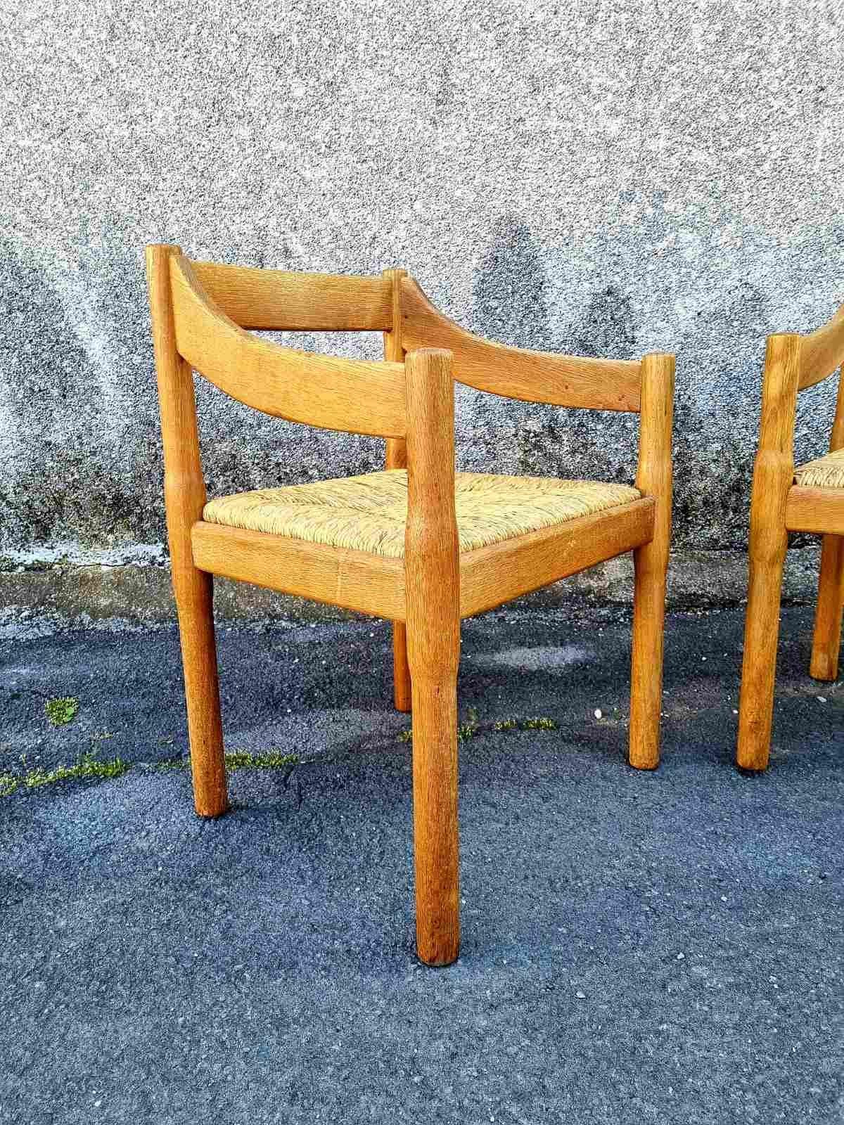 Mid-20th Century Carimate Chairs, Design by Vico Magistretti, Cassina Italy 60s For Sale
