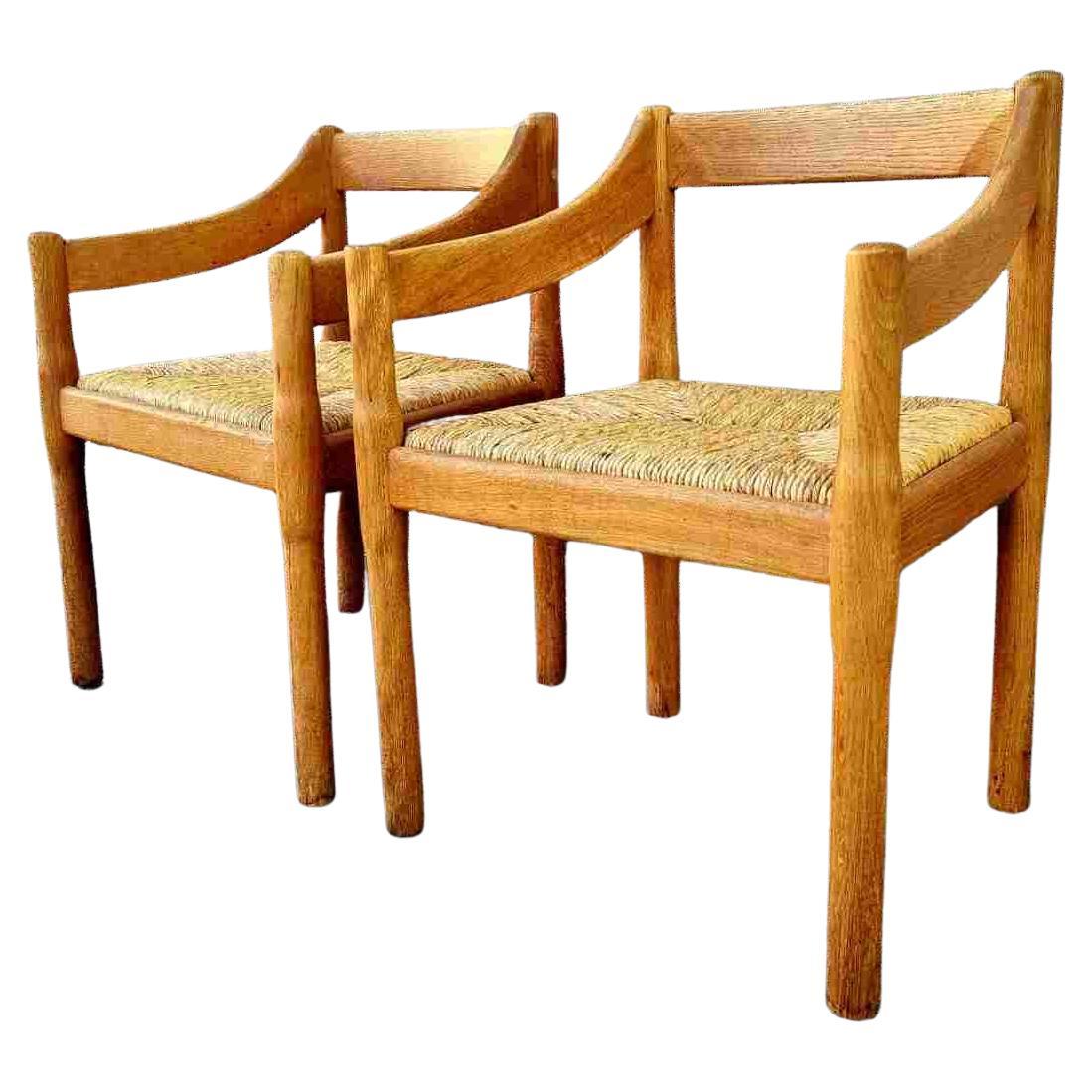 Carimate-Stühle, entworfen von Vico Magistretti, Cassina, Italien, 60er Jahre