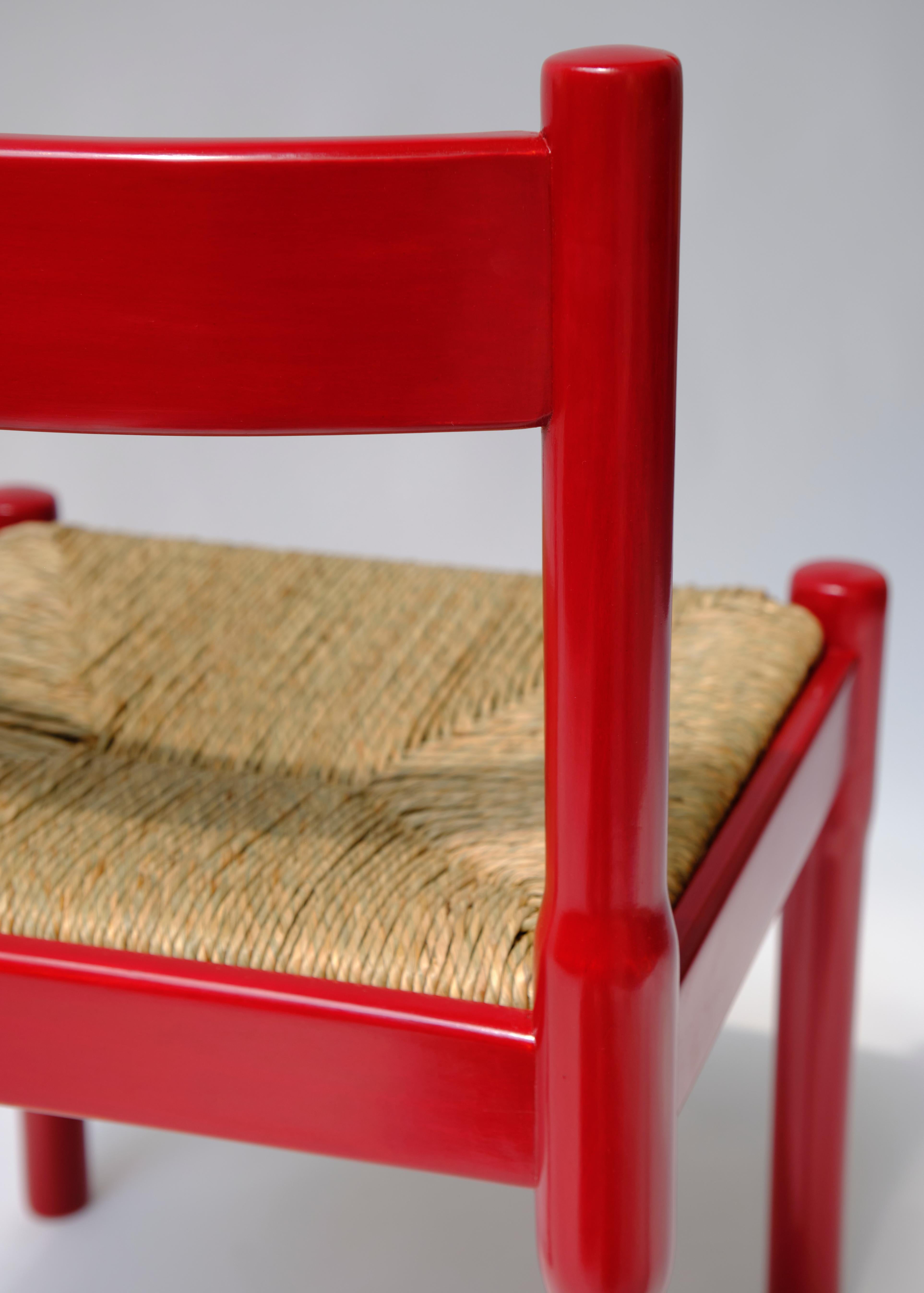 Mid-Century Modern Chaise de salle à manger Carimate de Vico Magistretti pour Habitat/Conran, rouge en vente