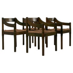 Carimate dining chair set by Vico Magistretti for Cassina Italy, 1970s