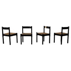 Chaises à manger Carimate de Vico Magistretti pour Cassina, ensemble de quatre pièces, années 1960