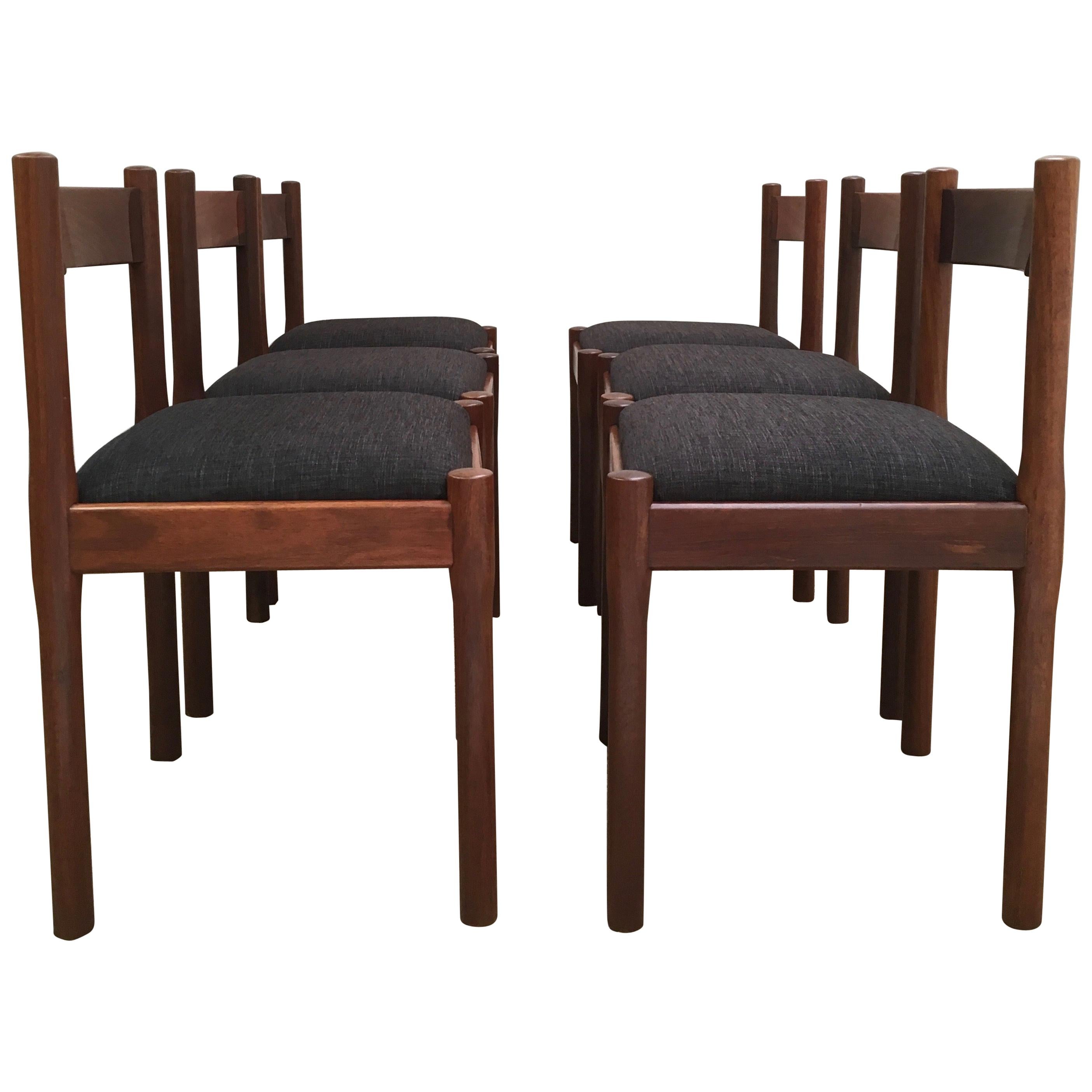 6 Carimate Chairs Magistretti , Copies by CATT Furniture, 1967 In Jarrah Timber