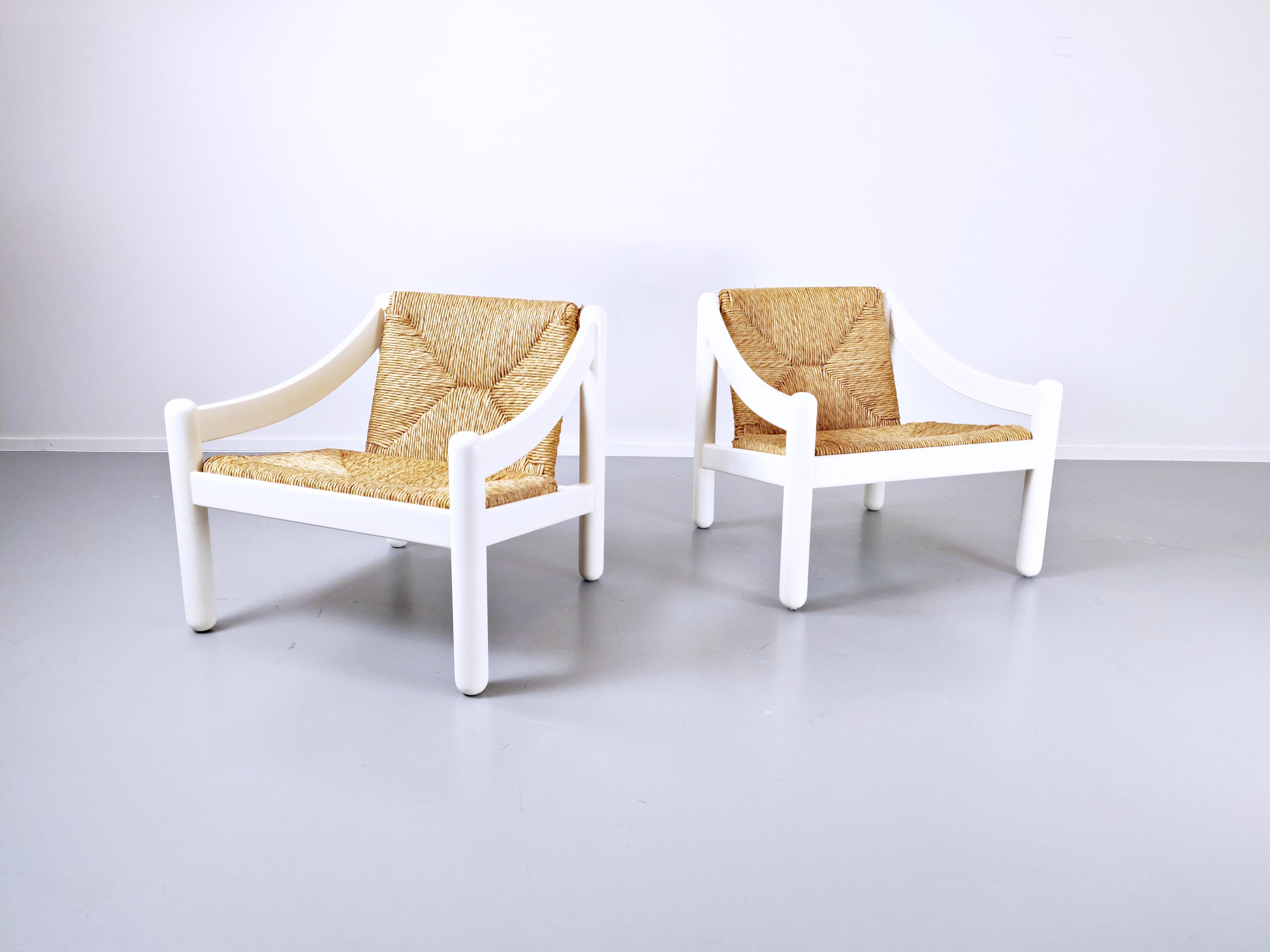 Carimate easy chairs by Vico Magistretti, 1960s.