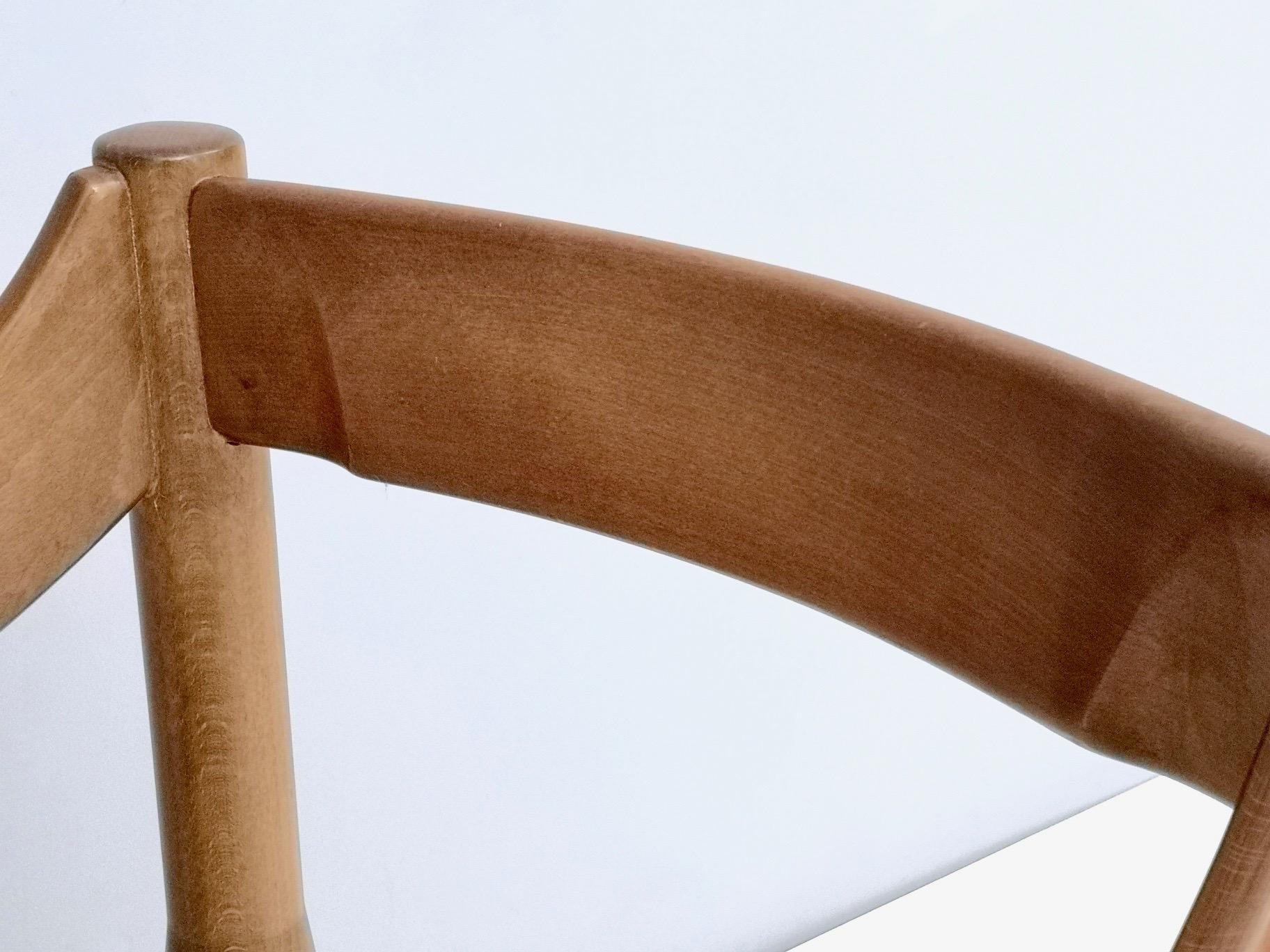 'Carimate' Walnut and Ivory Skai Chair by Vico Magistretti for Cassina, 1960s 2