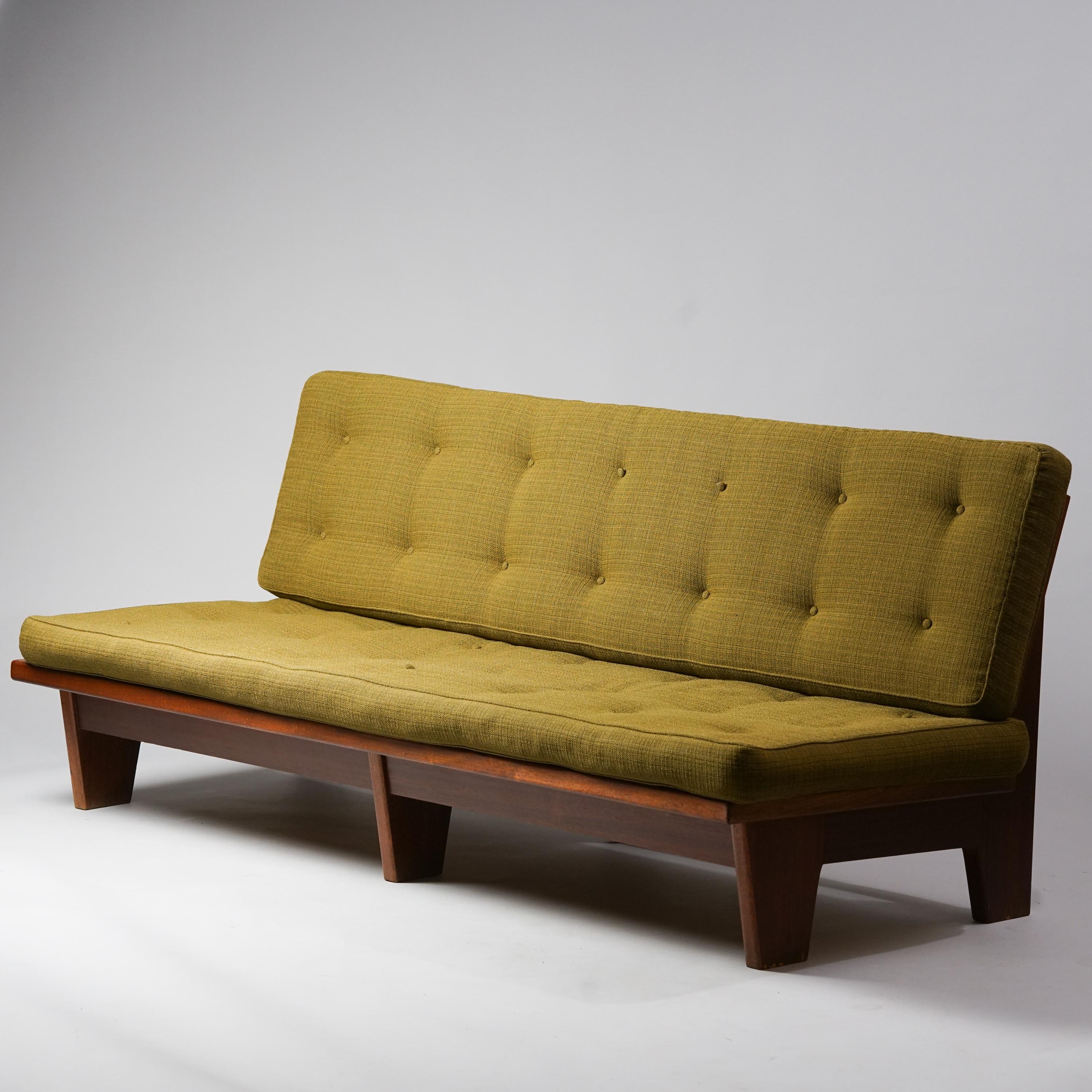 Carin Bryggman Scandinavian Modern sofa from the 1960s. Mahogany frame and original wool seats. Good vintage condition, minor wear consistent with age and use.