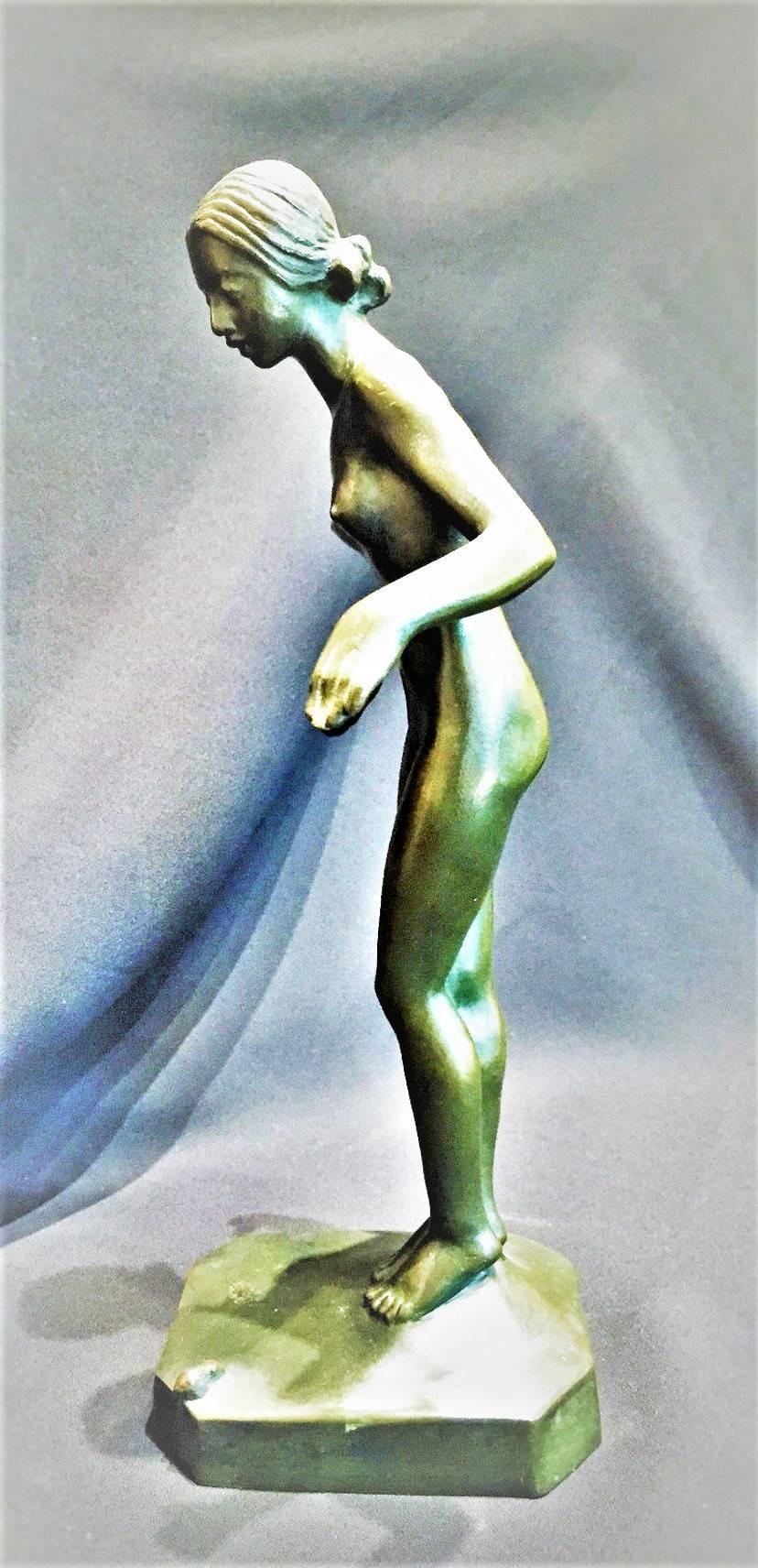 Carin Johanna Nilsson, Fright, Swedish Art Deco Bronze Sculpture, circa 1933 In Good Condition In New York, NY
