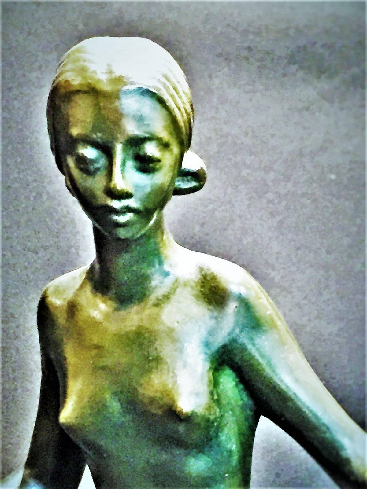 Mid-20th Century Carin Johanna Nilsson, Fright, Swedish Art Deco Bronze Sculpture, circa 1933