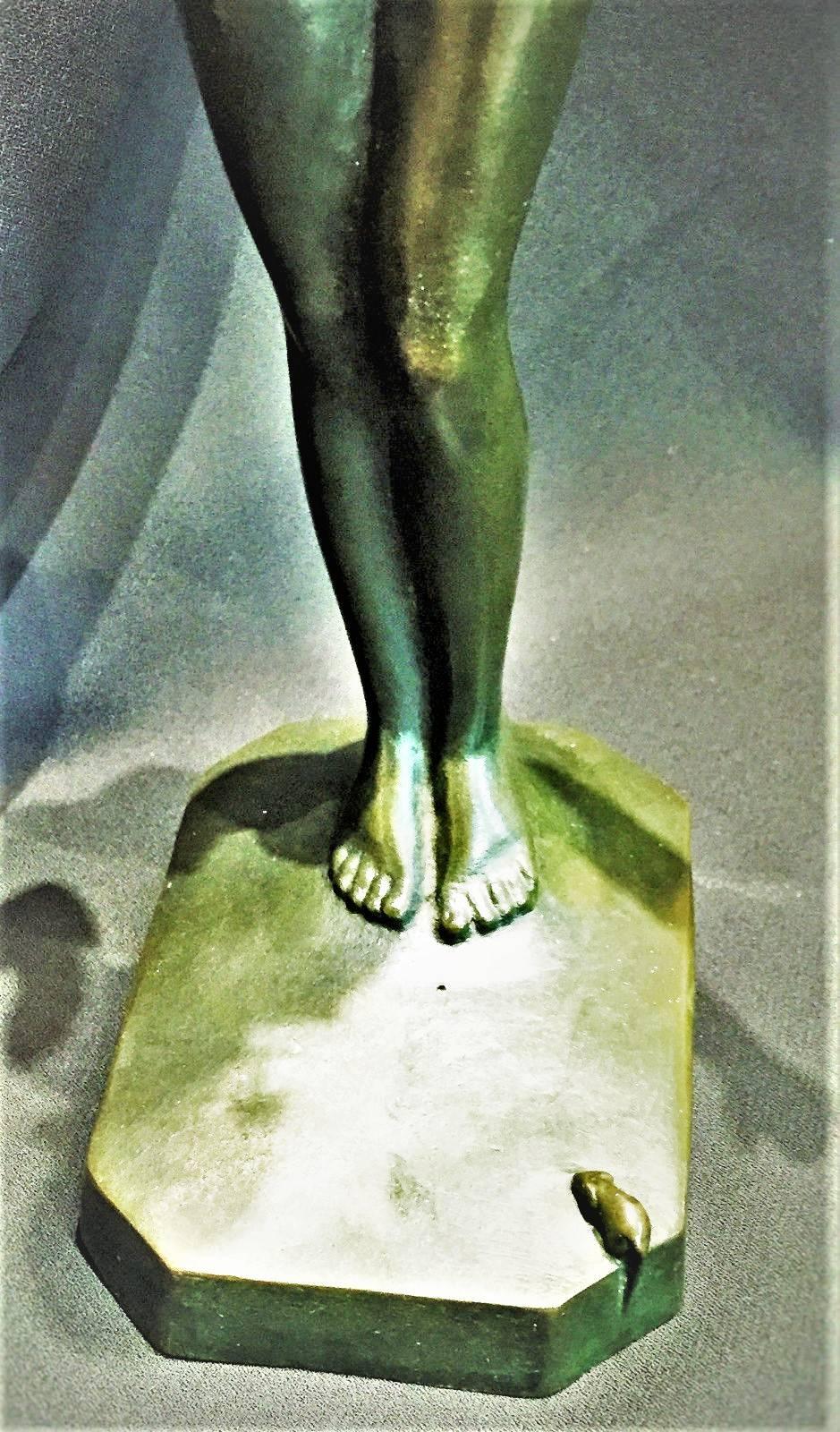 Carin Johanna Nilsson, Fright, Swedish Art Deco Bronze Sculpture, circa 1933 1