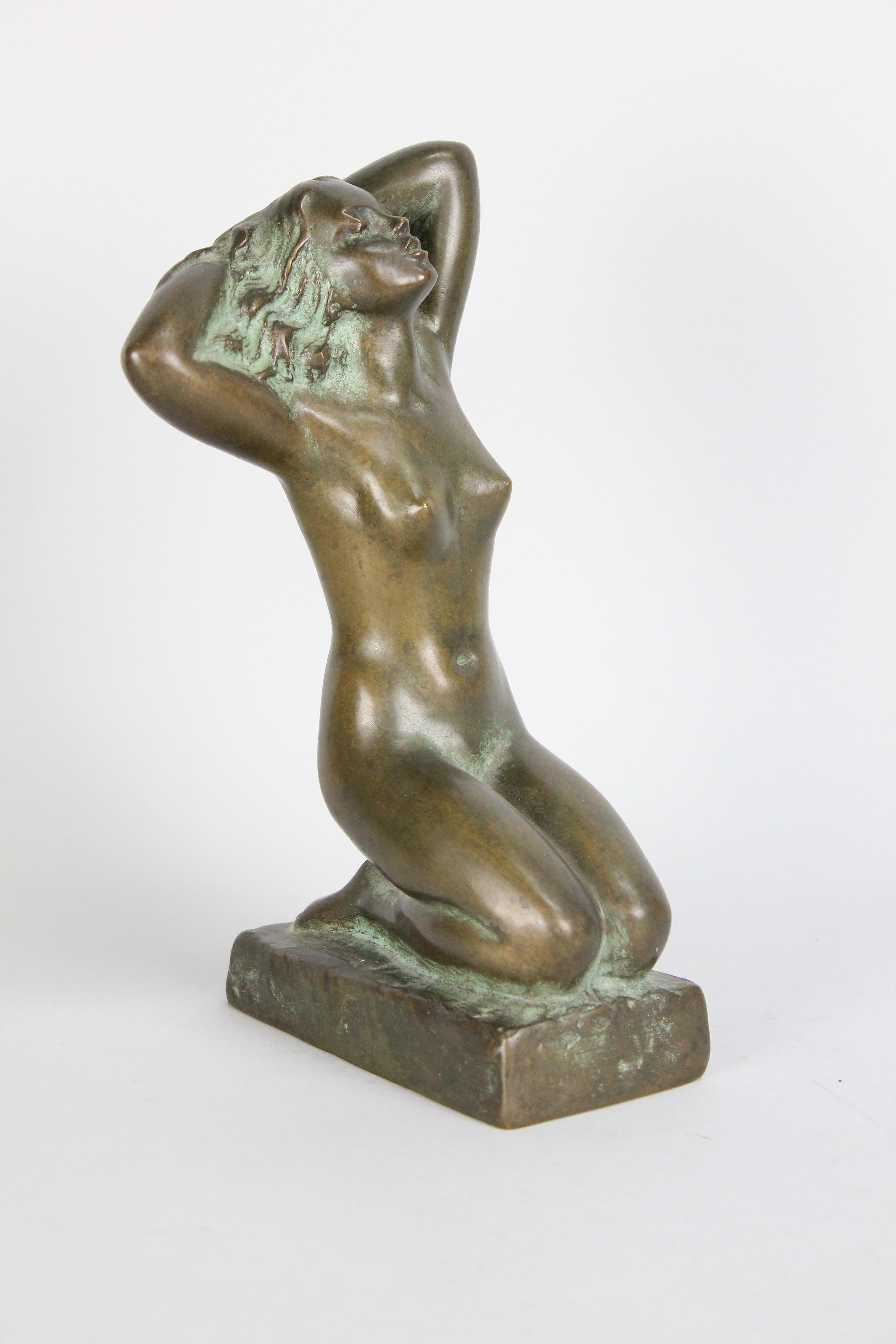 Carin Nilson, Swedish Bronze Nude Sculpture, 1940s 4