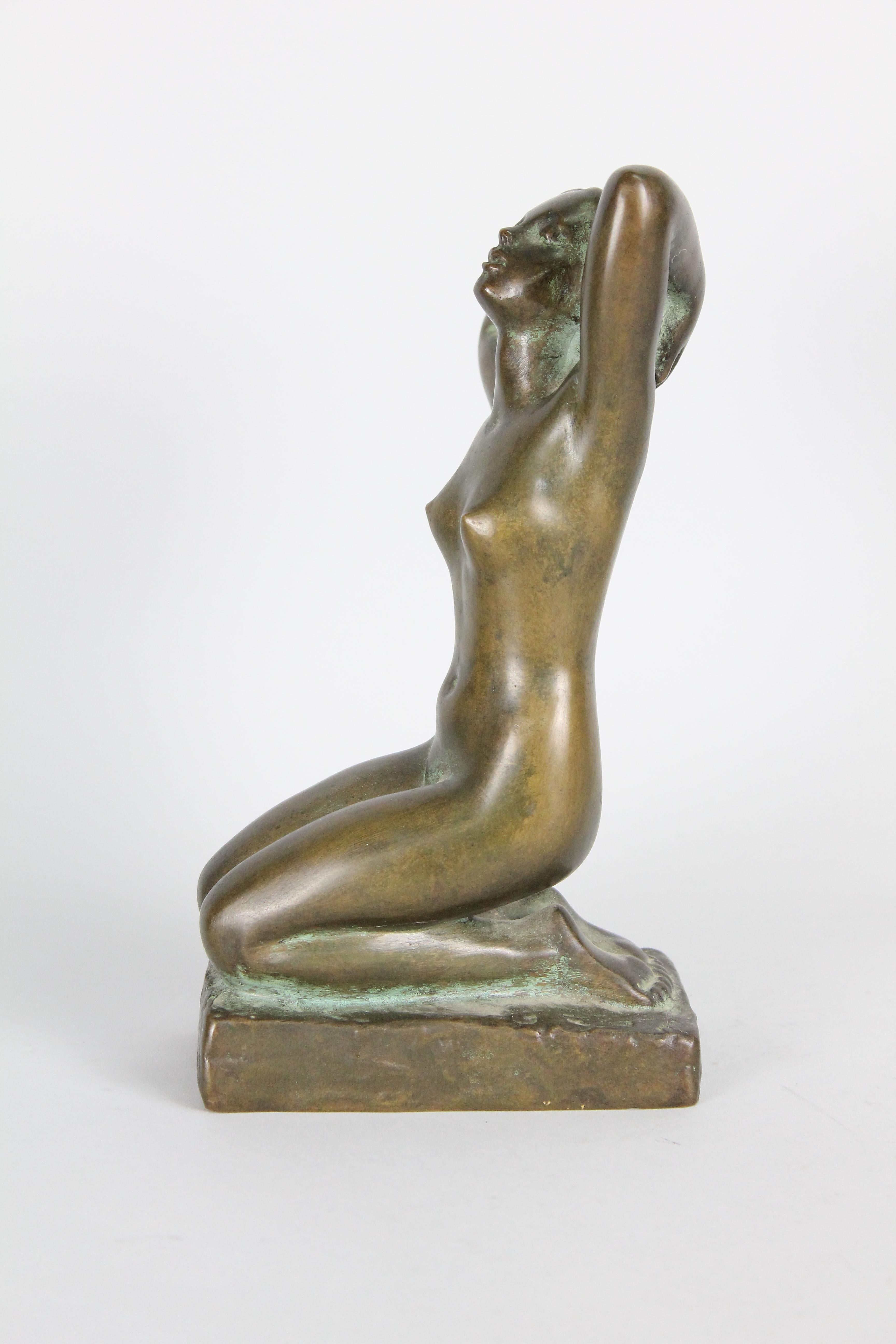 Scandinavian Modern Carin Nilson, Swedish Bronze Nude Sculpture, 1940s