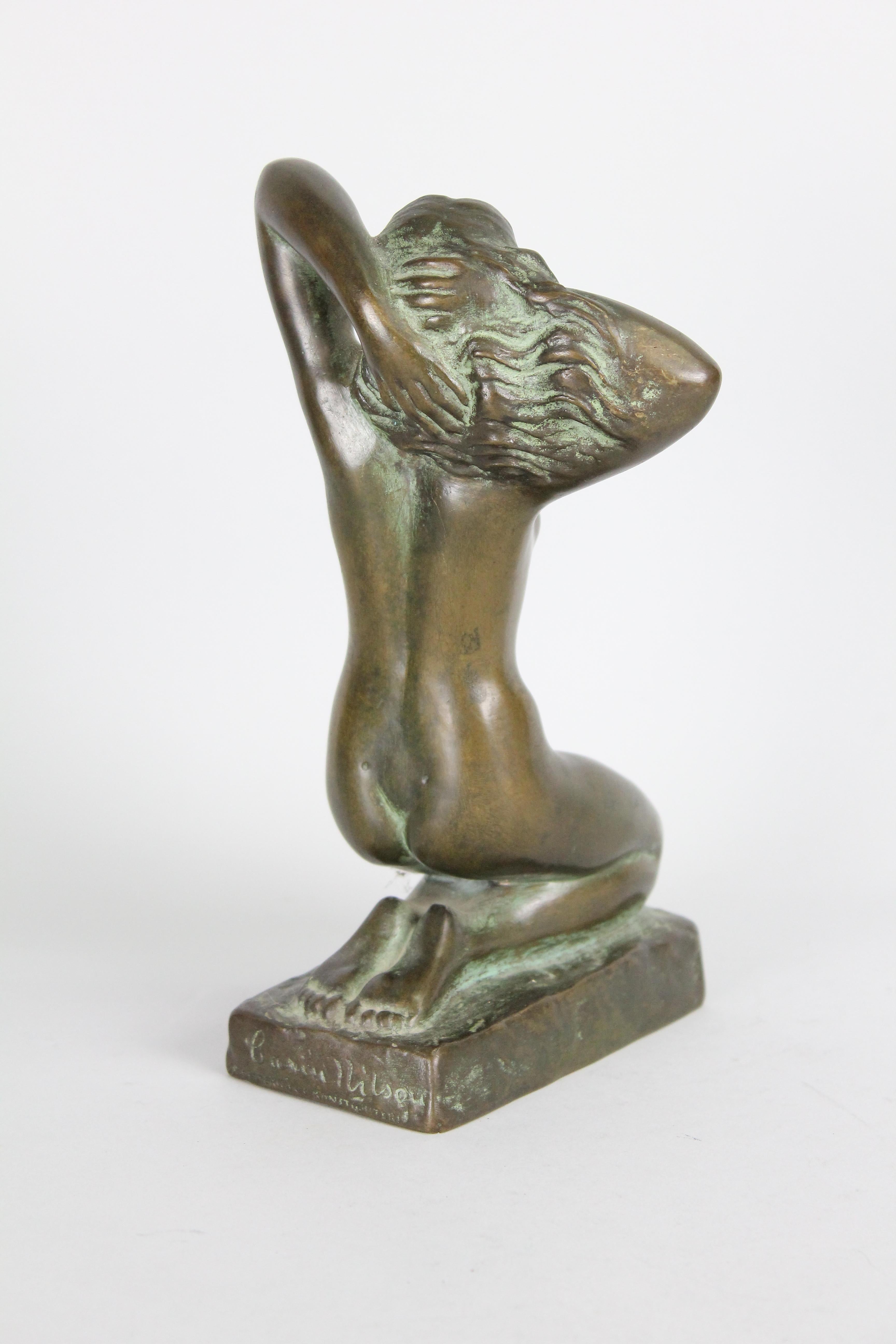 Carin Nilson, Swedish Bronze Nude Sculpture, 1940s 1