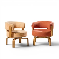 Carina Bengs for IKEA Fridene Swedish Bentwood Swivel Lounge Chairs - Pair