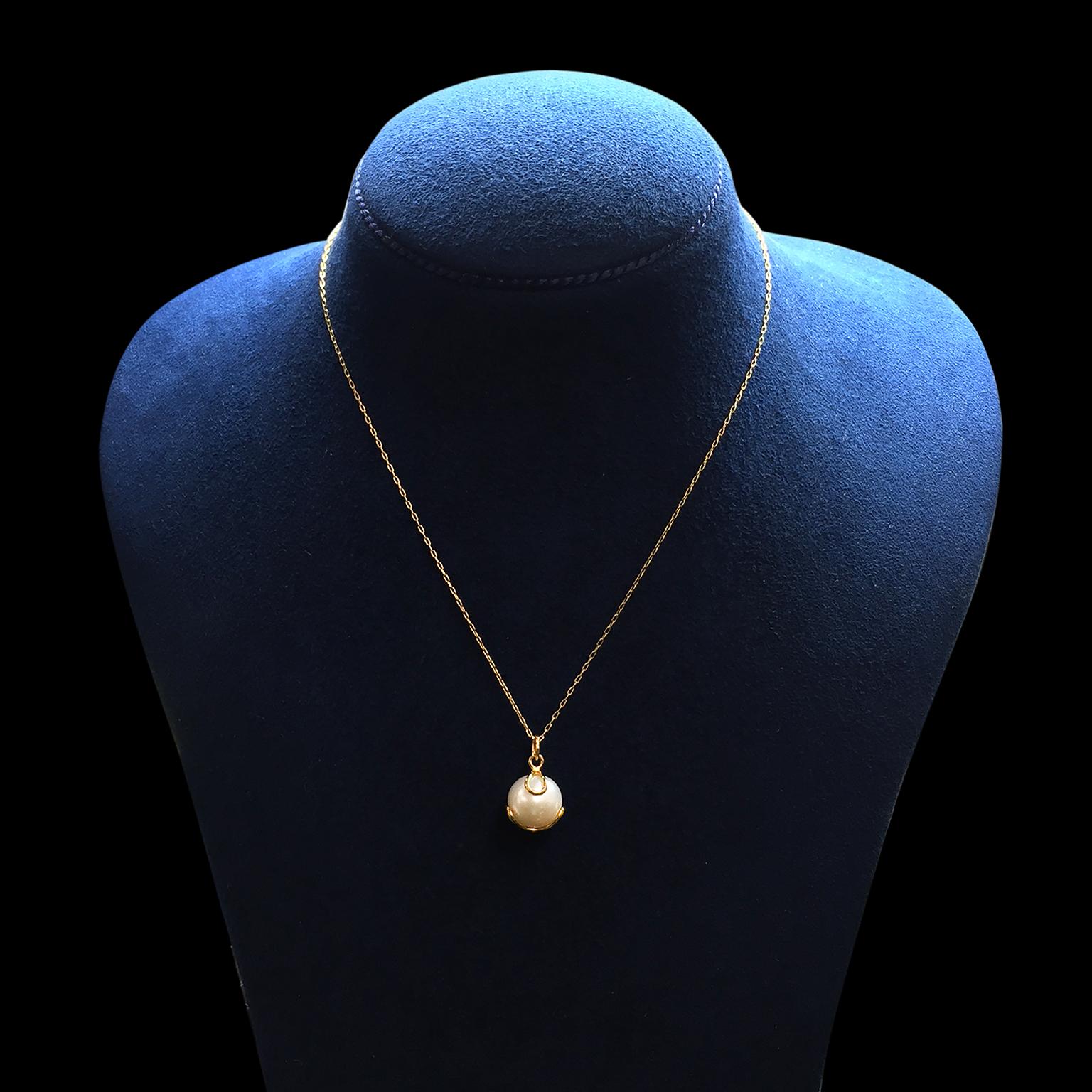 Women's Carina Pendant Fresh Water Pearl Gold Necklace