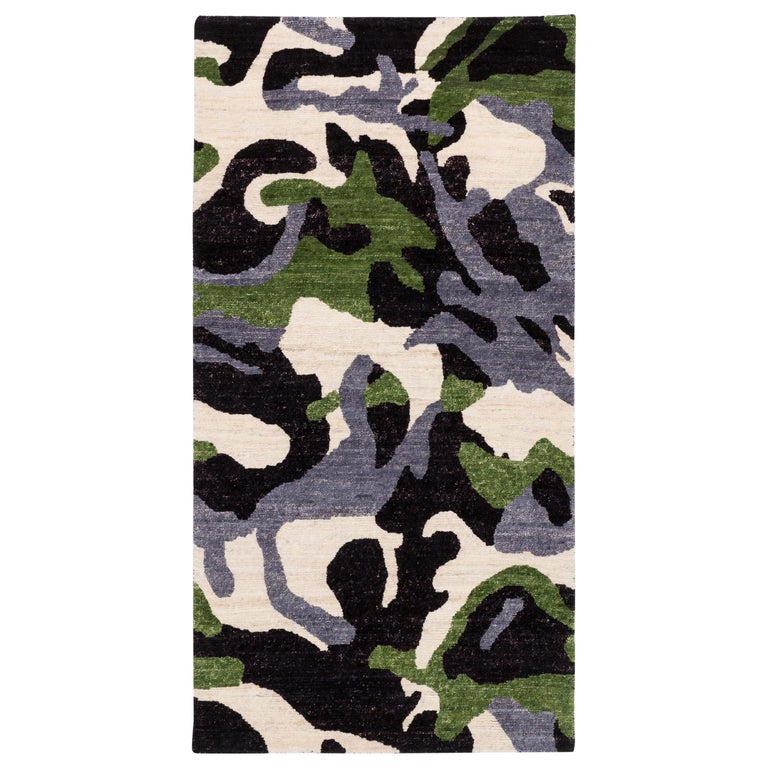 Carini Contemporary Camo Wool Rug For Sale at 1stDibs | 10x14 area rugs ...